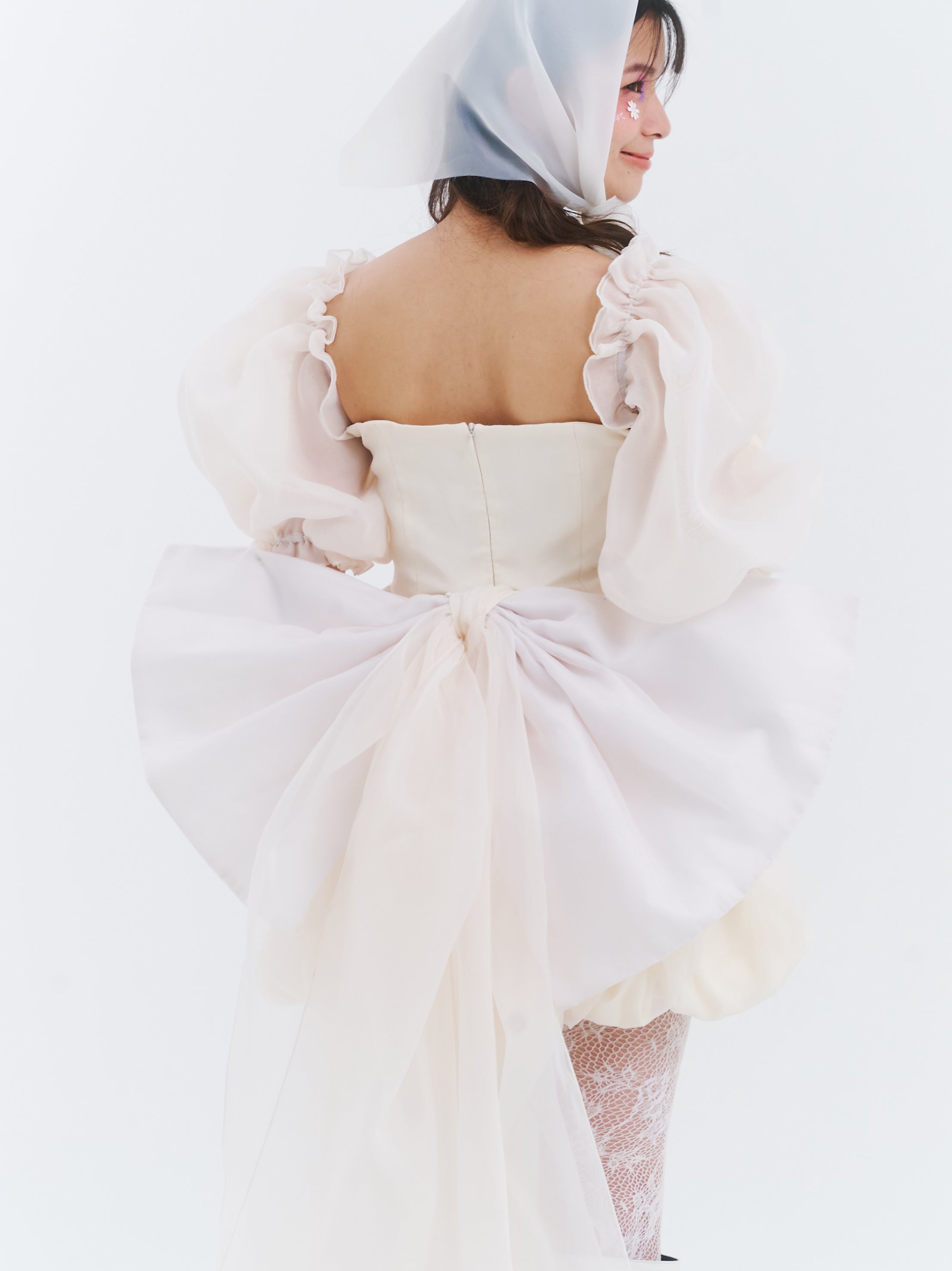 White Bow-Backed Dress