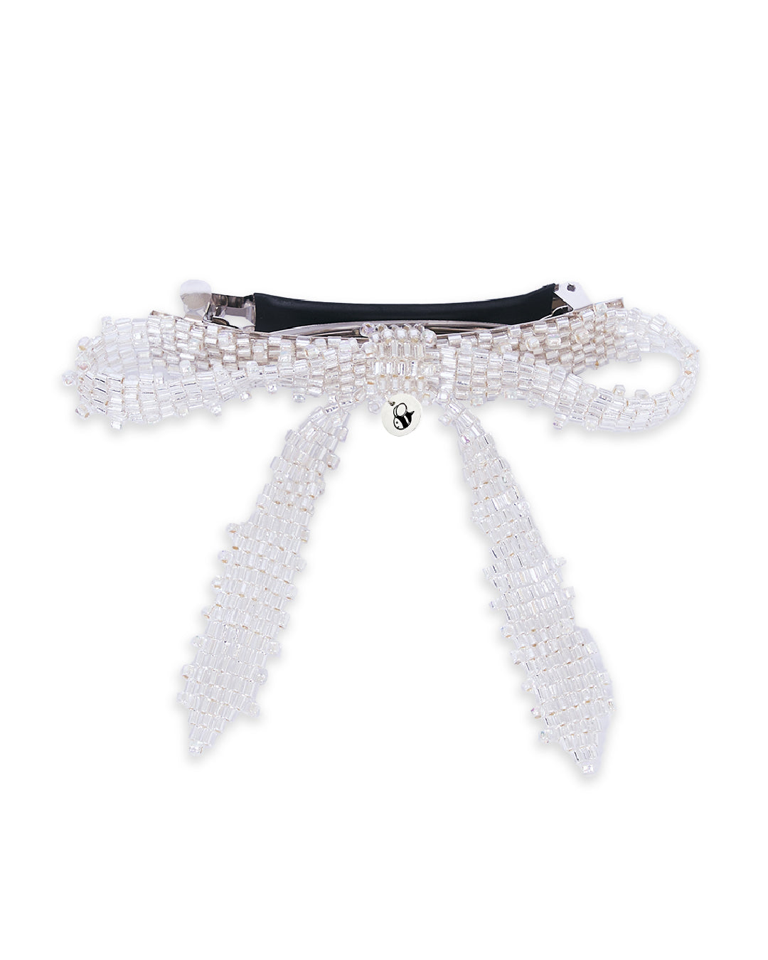 White Beaded Clip