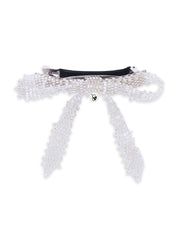 White Beaded Clip