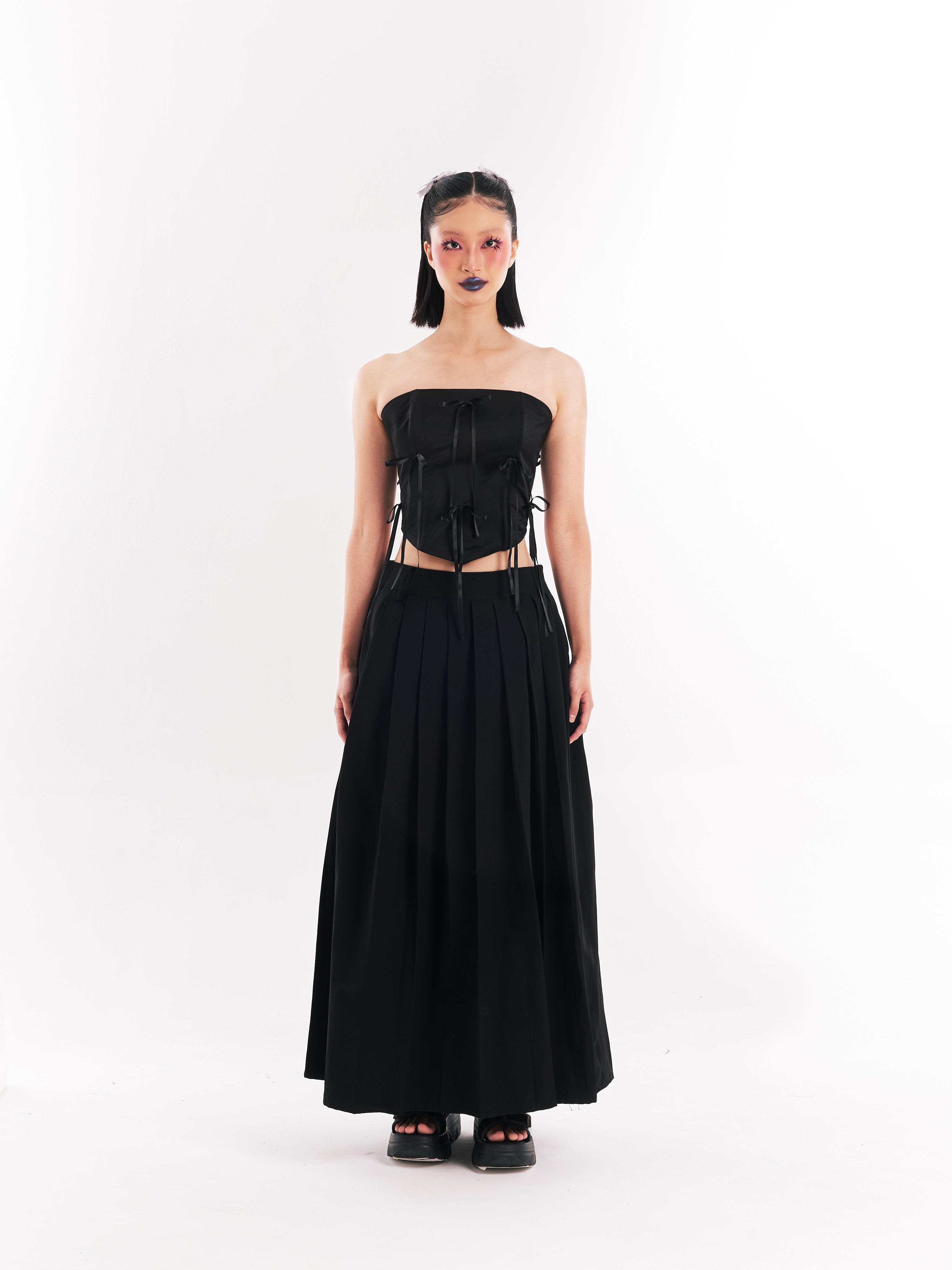 Black Corset with Cloud Skirt Set