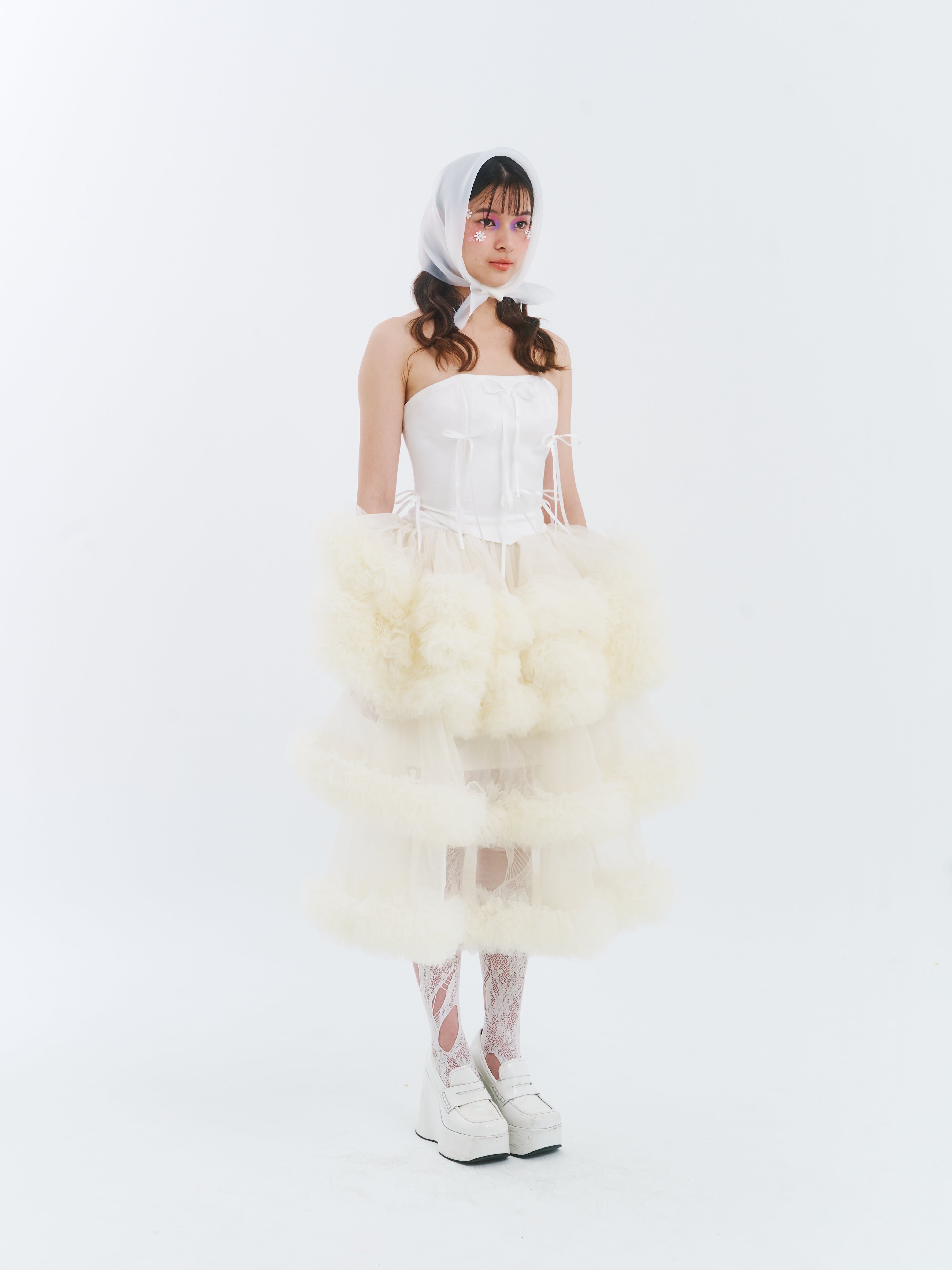 White Corset with Cloud Skirt