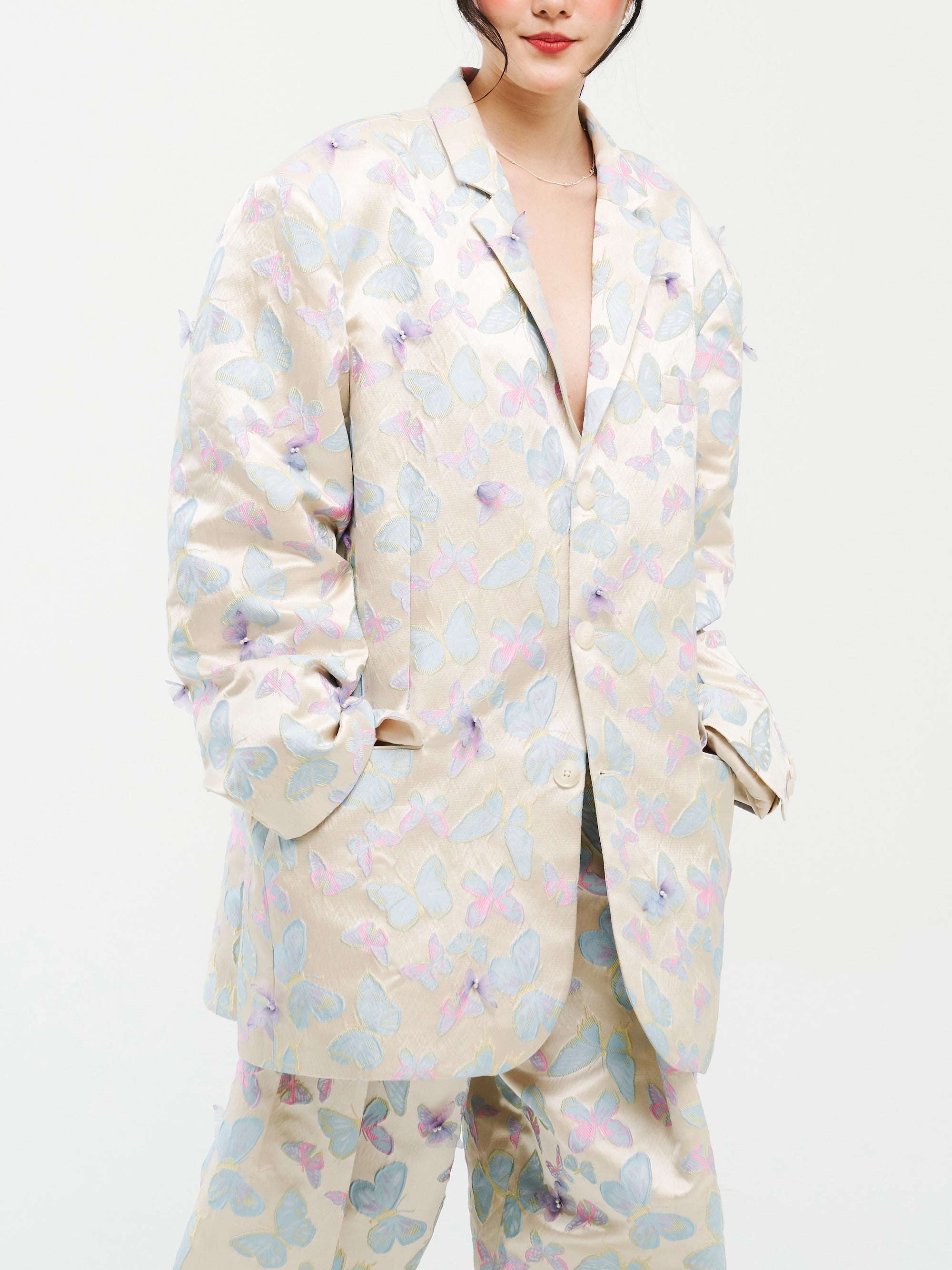 Blue Pastel Butterly Suit Set