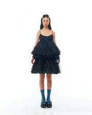 Black Glitter Midi Dress