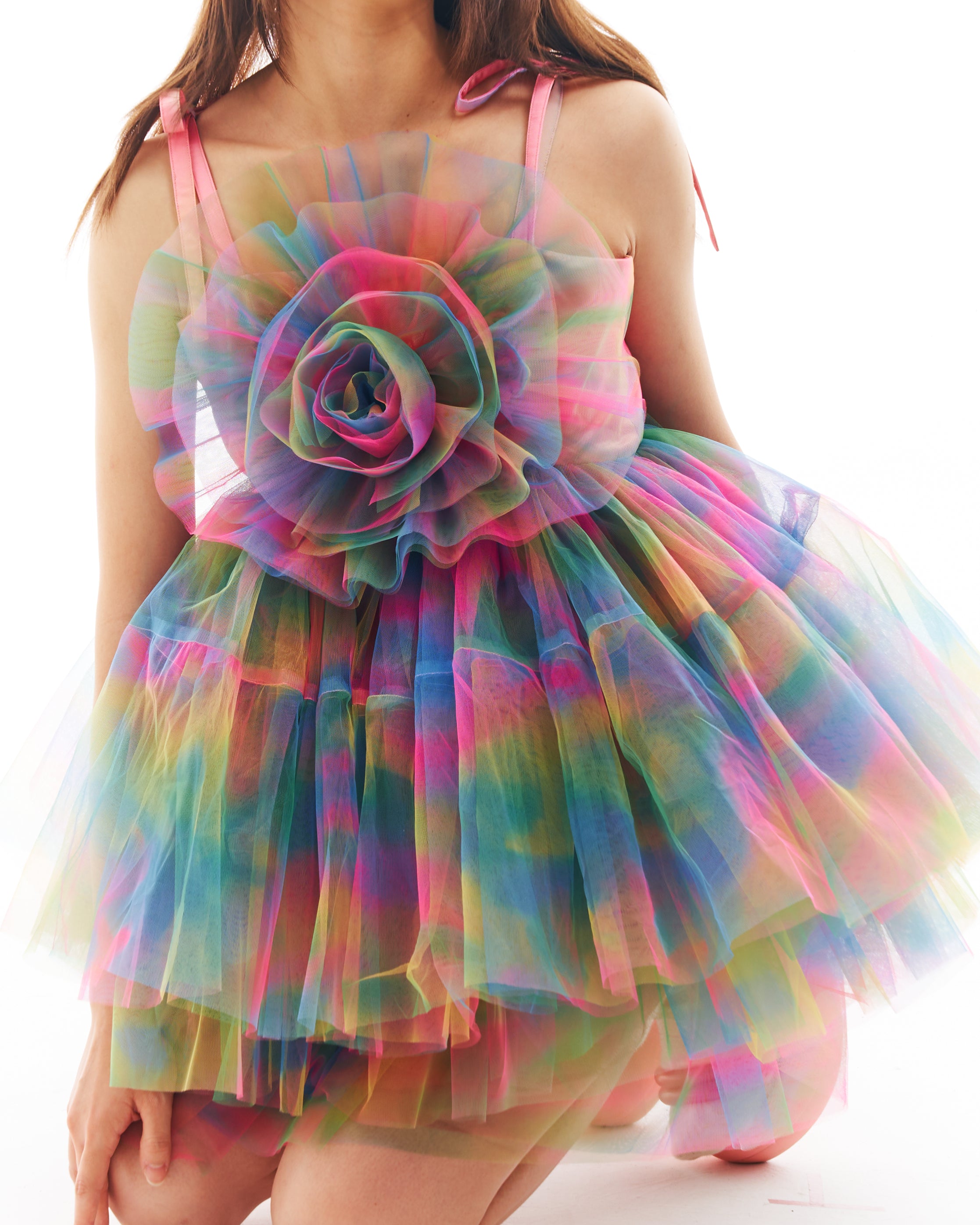 Rainbow Rose Tutu Dress
