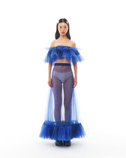 Blue Ruffle Maxi Set