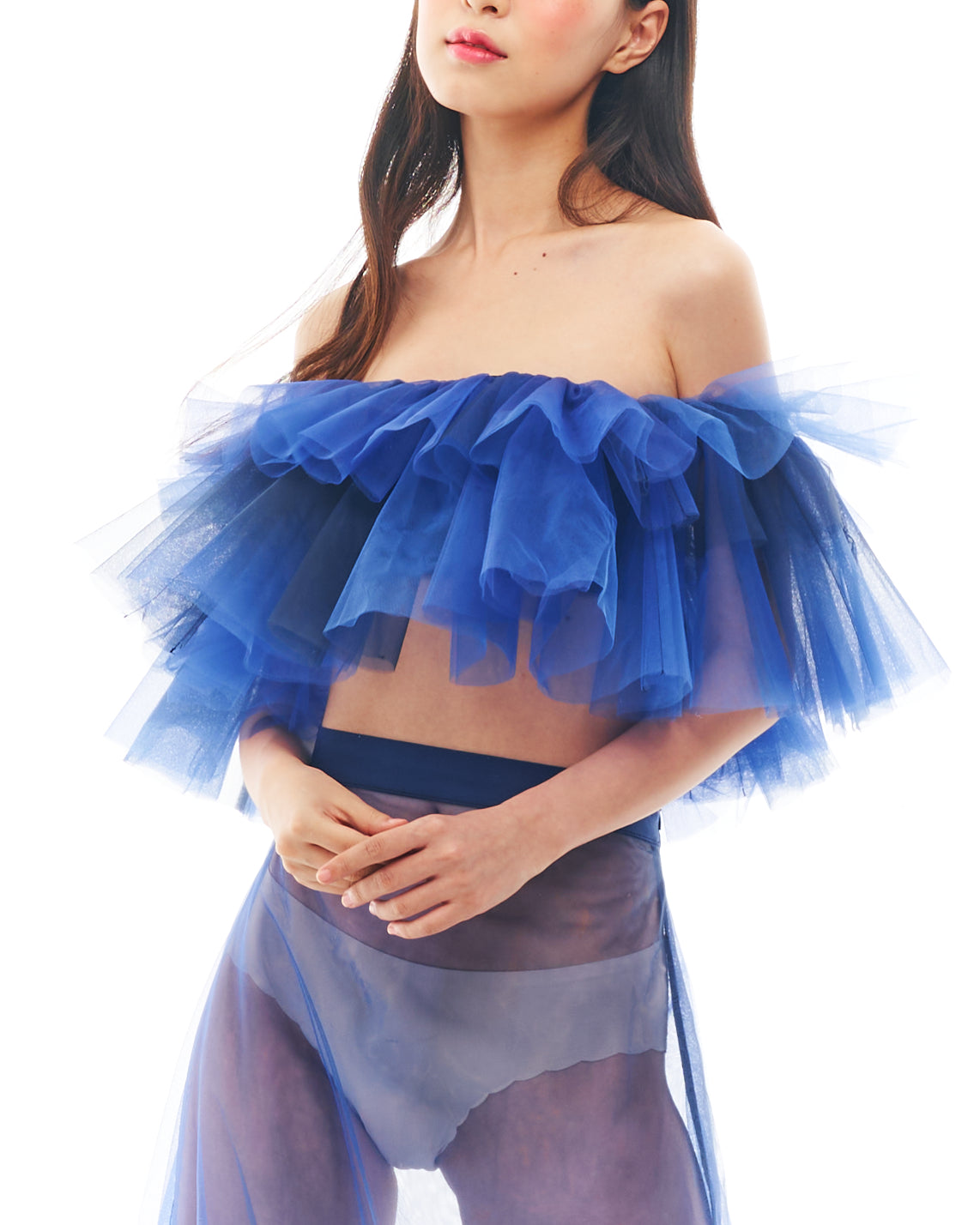 Blue Ruffle Maxi Set