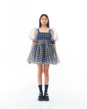 Blue and Yellow Babydoll Dress