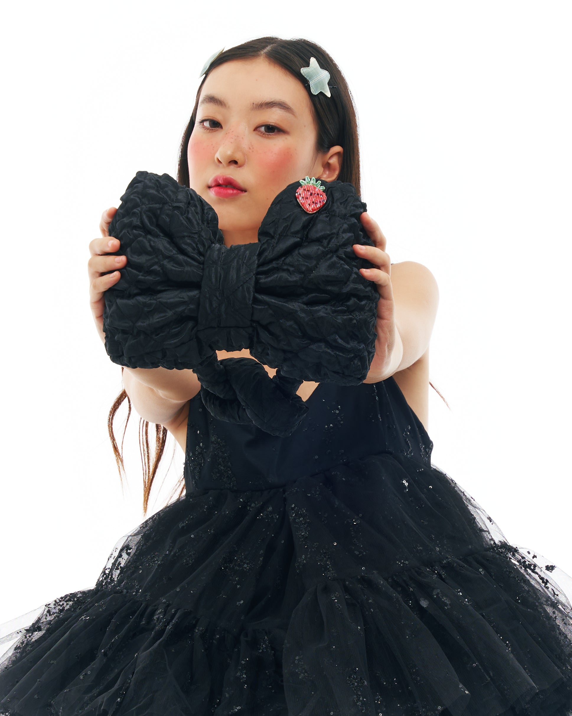 Black Glitter Midi Dress