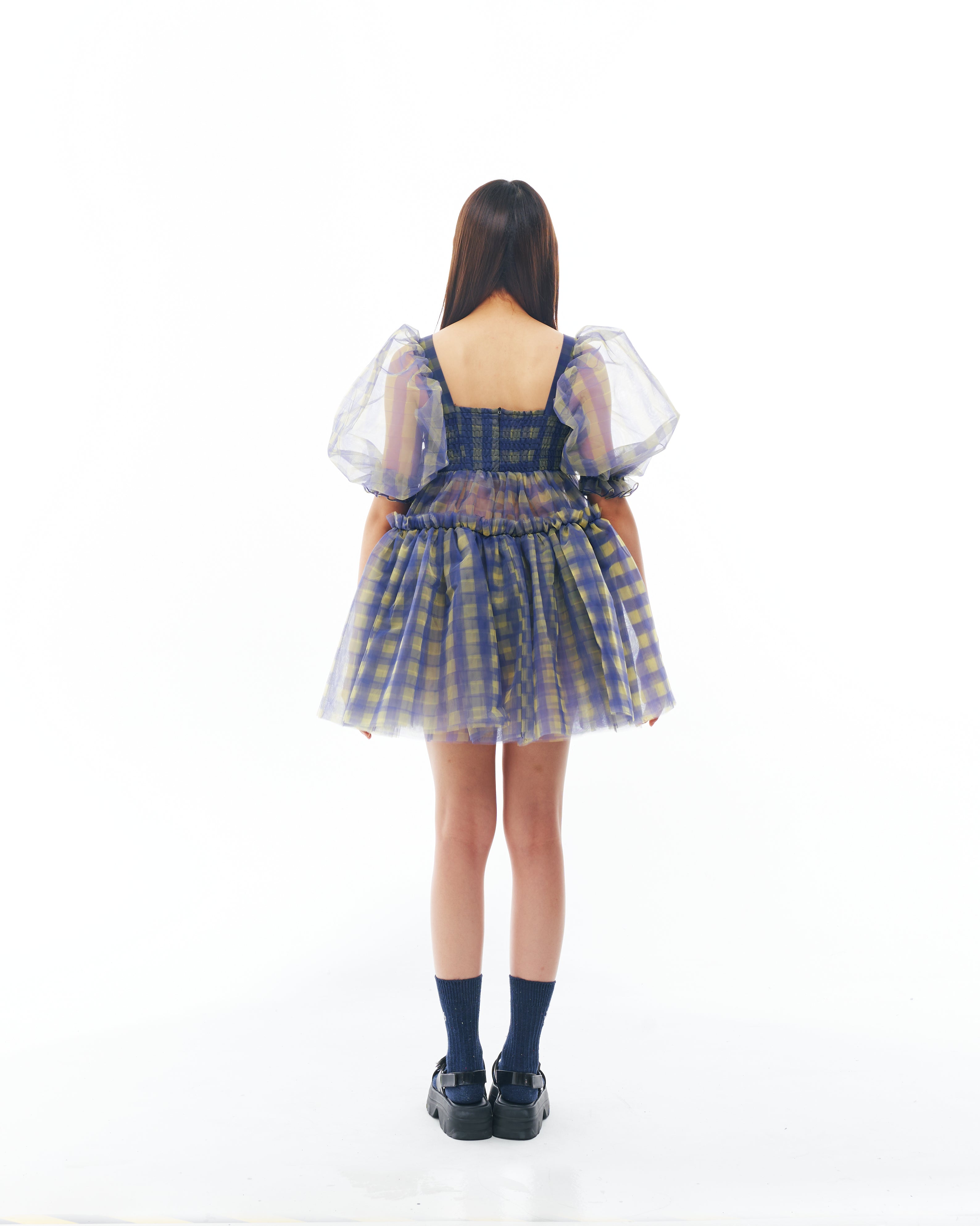 Blue and Yellow Babydoll Dress