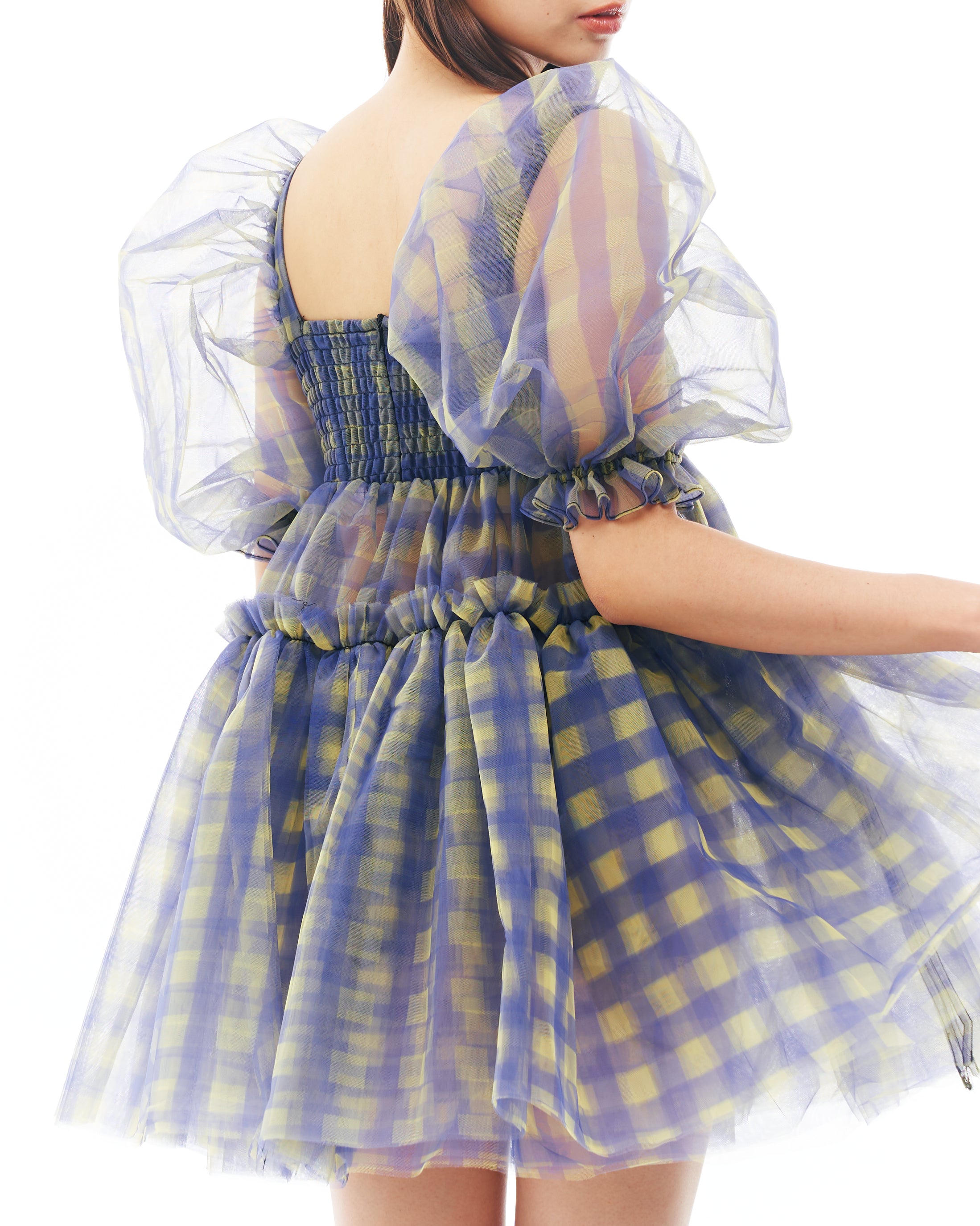Blue and Yellow Babydoll Dress