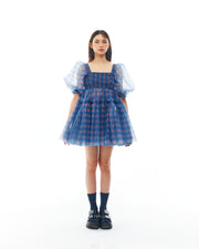 Blue and Peach Babydoll Dress