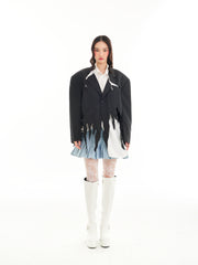 Destroyed Blazer and Dahlia Pleated shorts