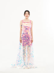 Pink Mermaid Sequin Maxi Dress