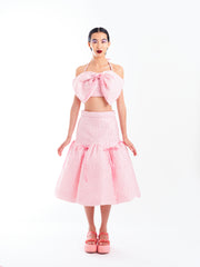 Pink Quilted Bow Set