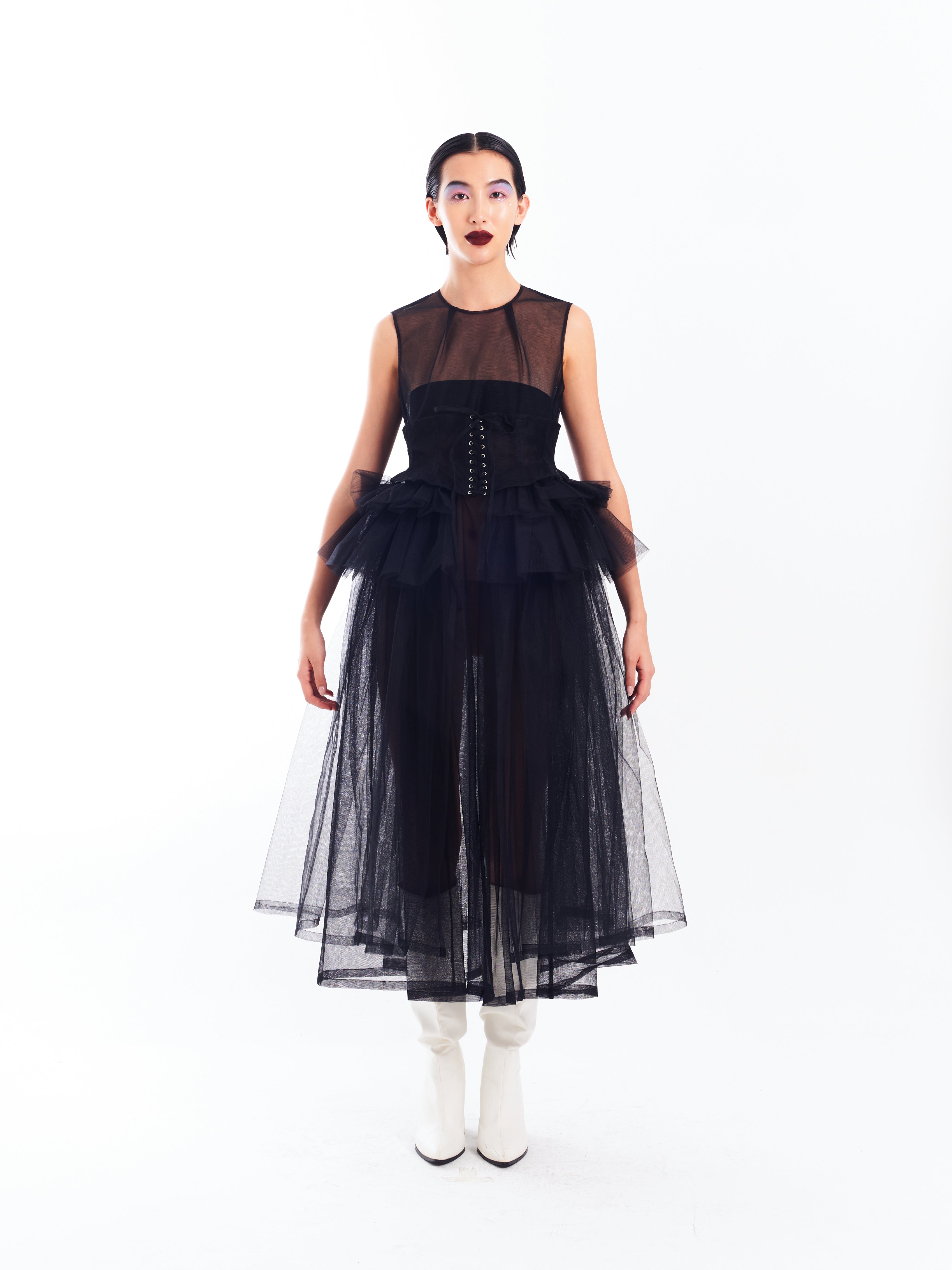 Black Corset Netting dress