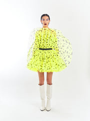 Yellow Ruffle Polka Dot Dress