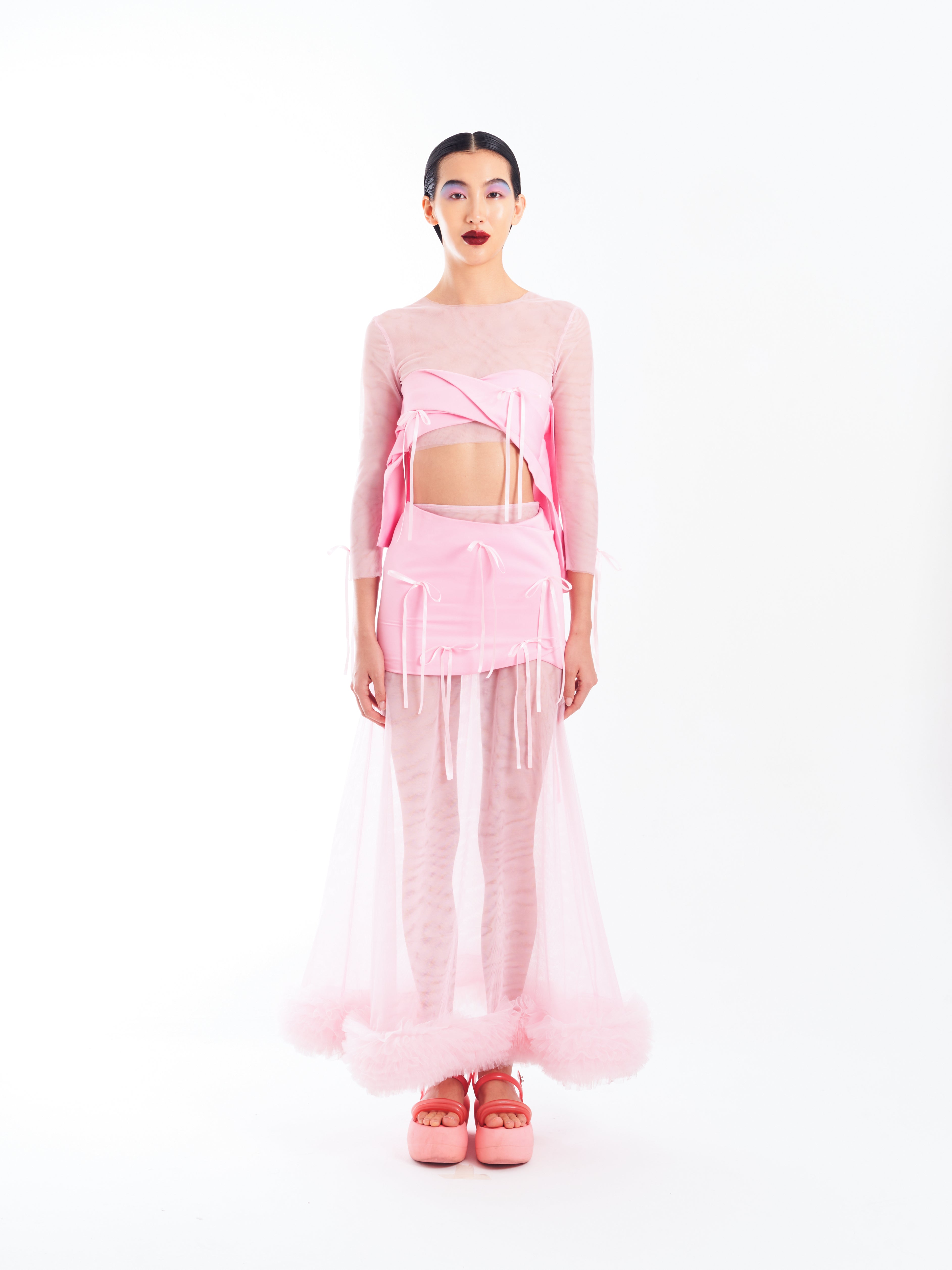 Pink Ribbon Mesh Set