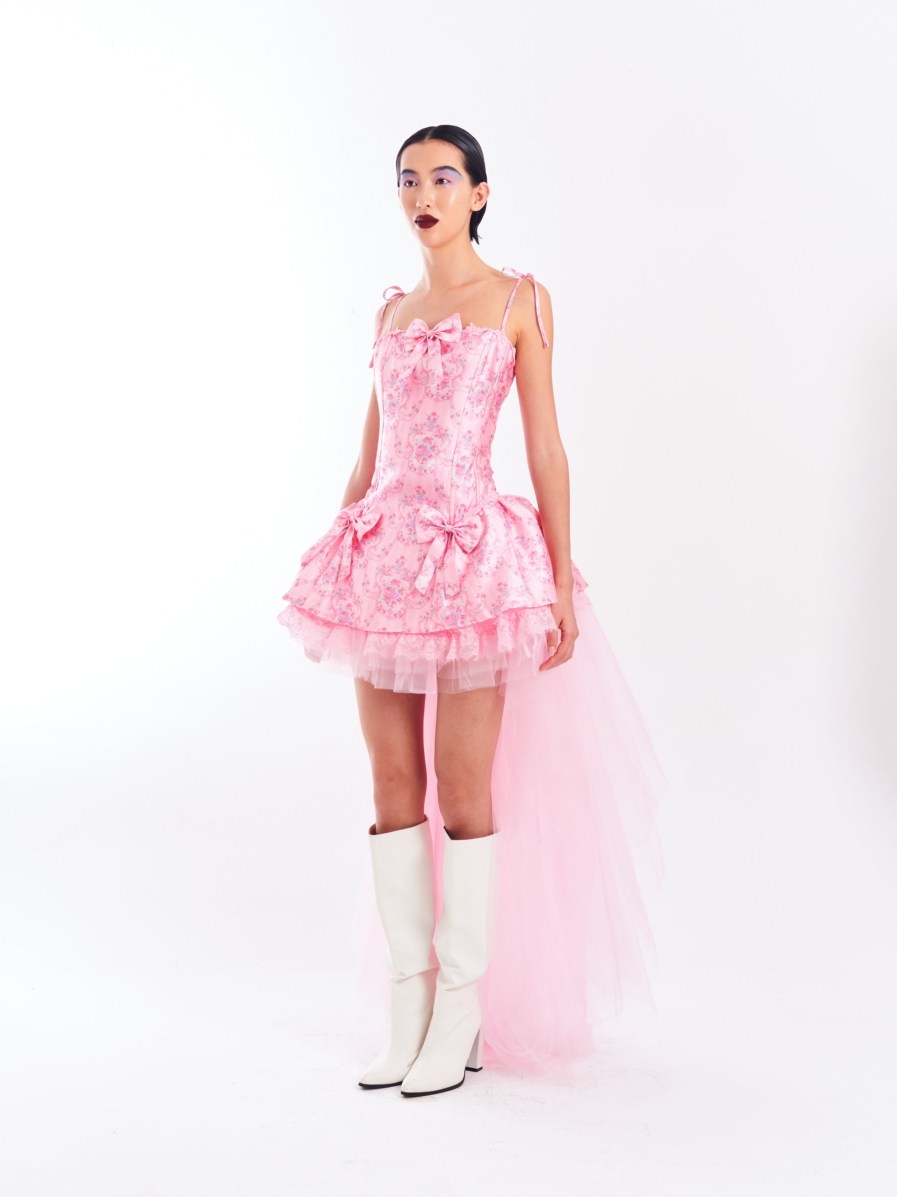Pink Scandal Sheet Taffeta Dress