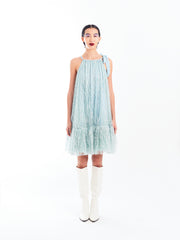 Blue Glitter Flare Dress