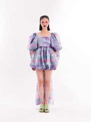 Purple Bow-Backed Ribbon Dress