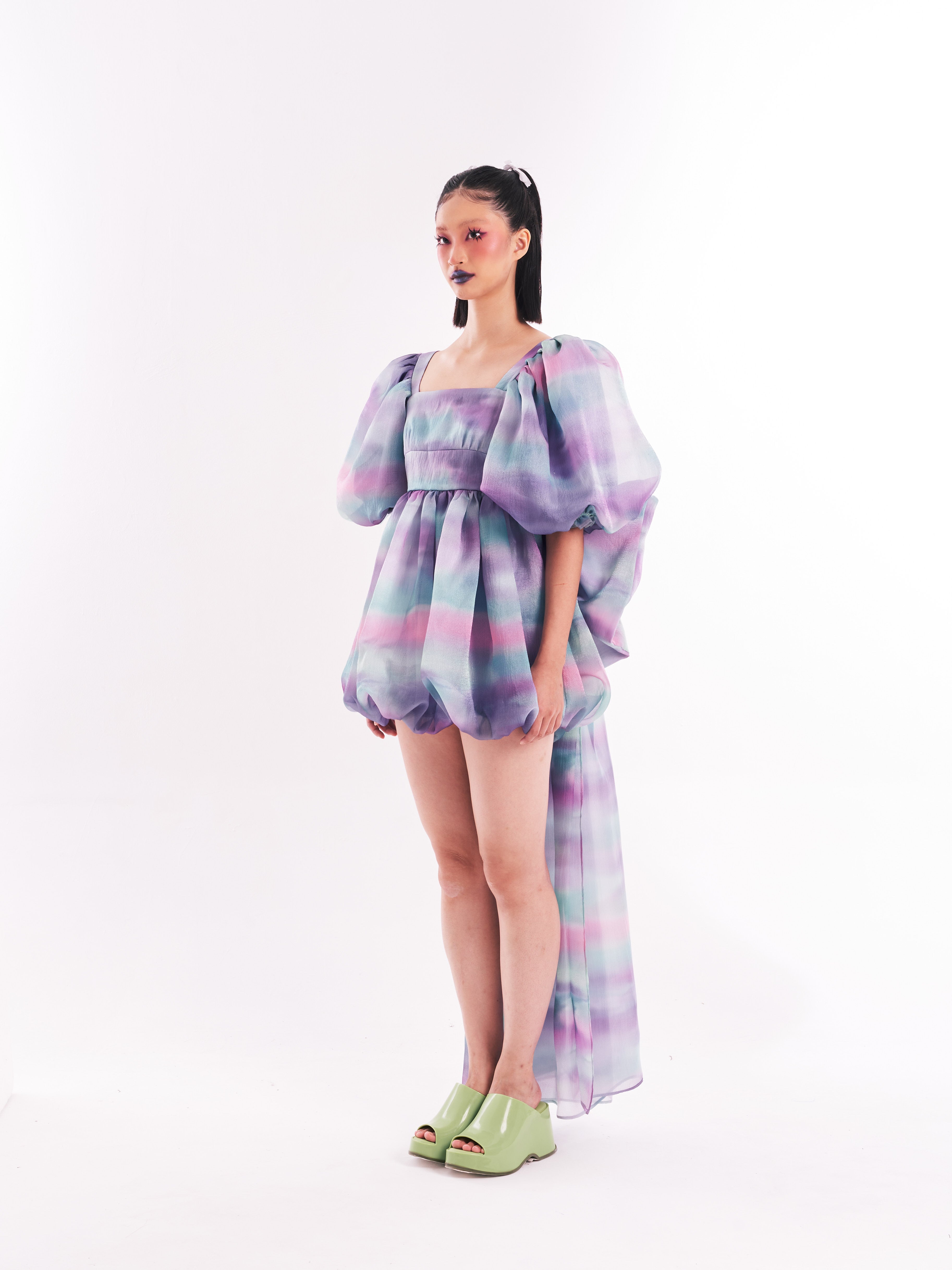 Purple Bow-Backed Ribbon Dress