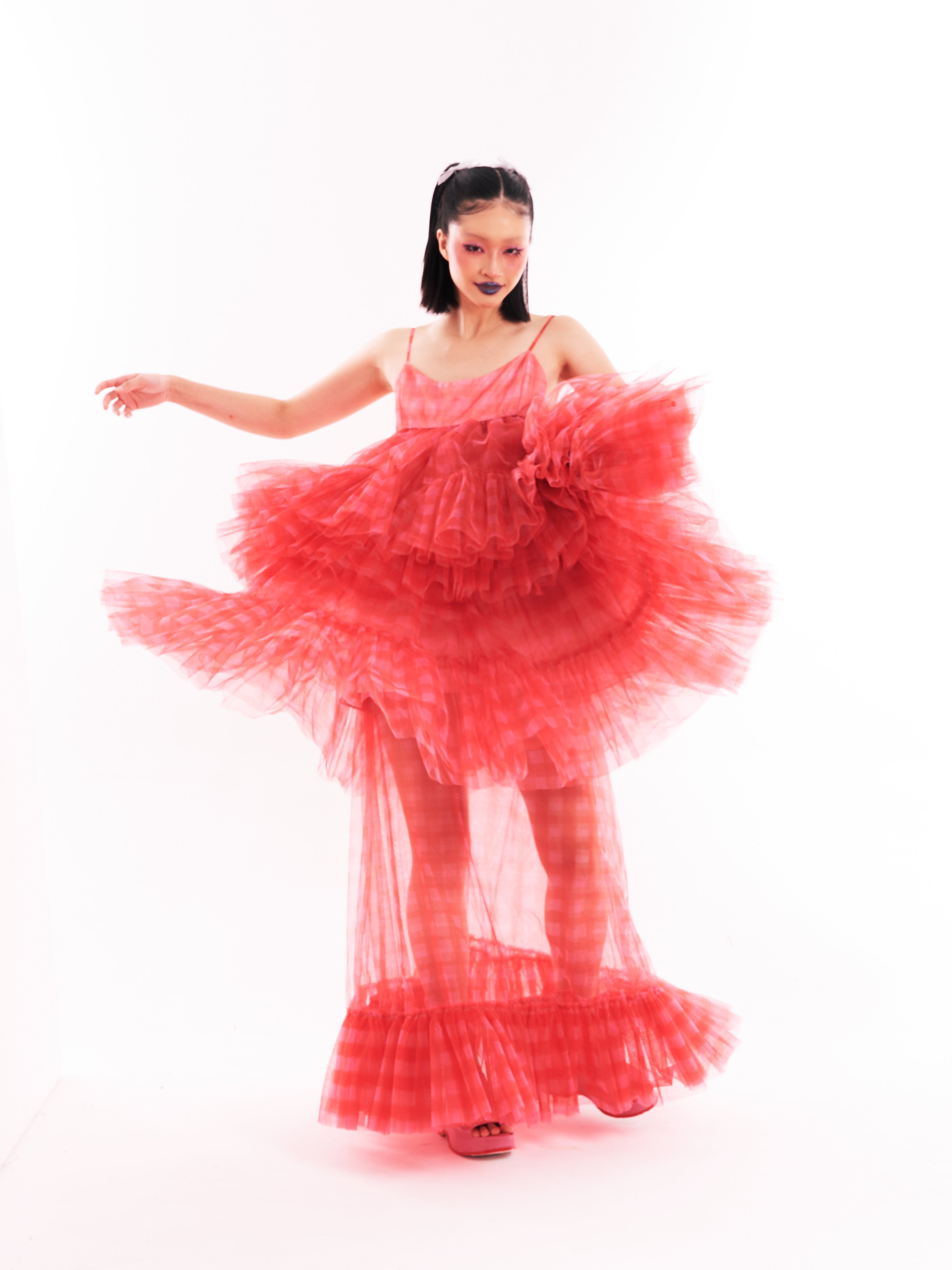Red Maxi Cake Dress Set