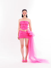 Pink Ribbon Corset Set
