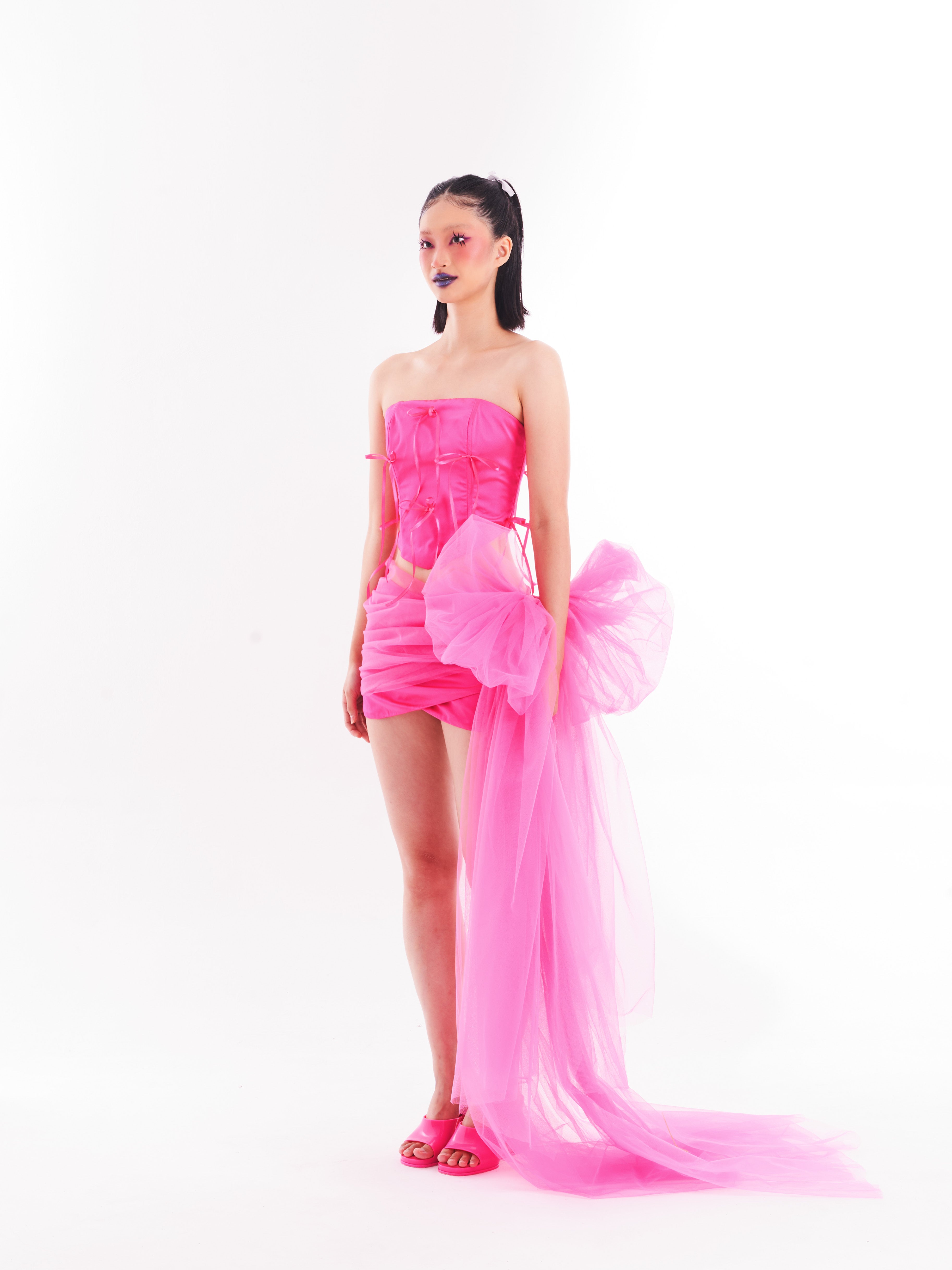 Pink Ribbon Corset Set