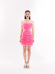 Pink Ruffle Bodycon Dress