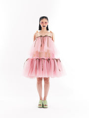 Pink Midi Tulle Dress