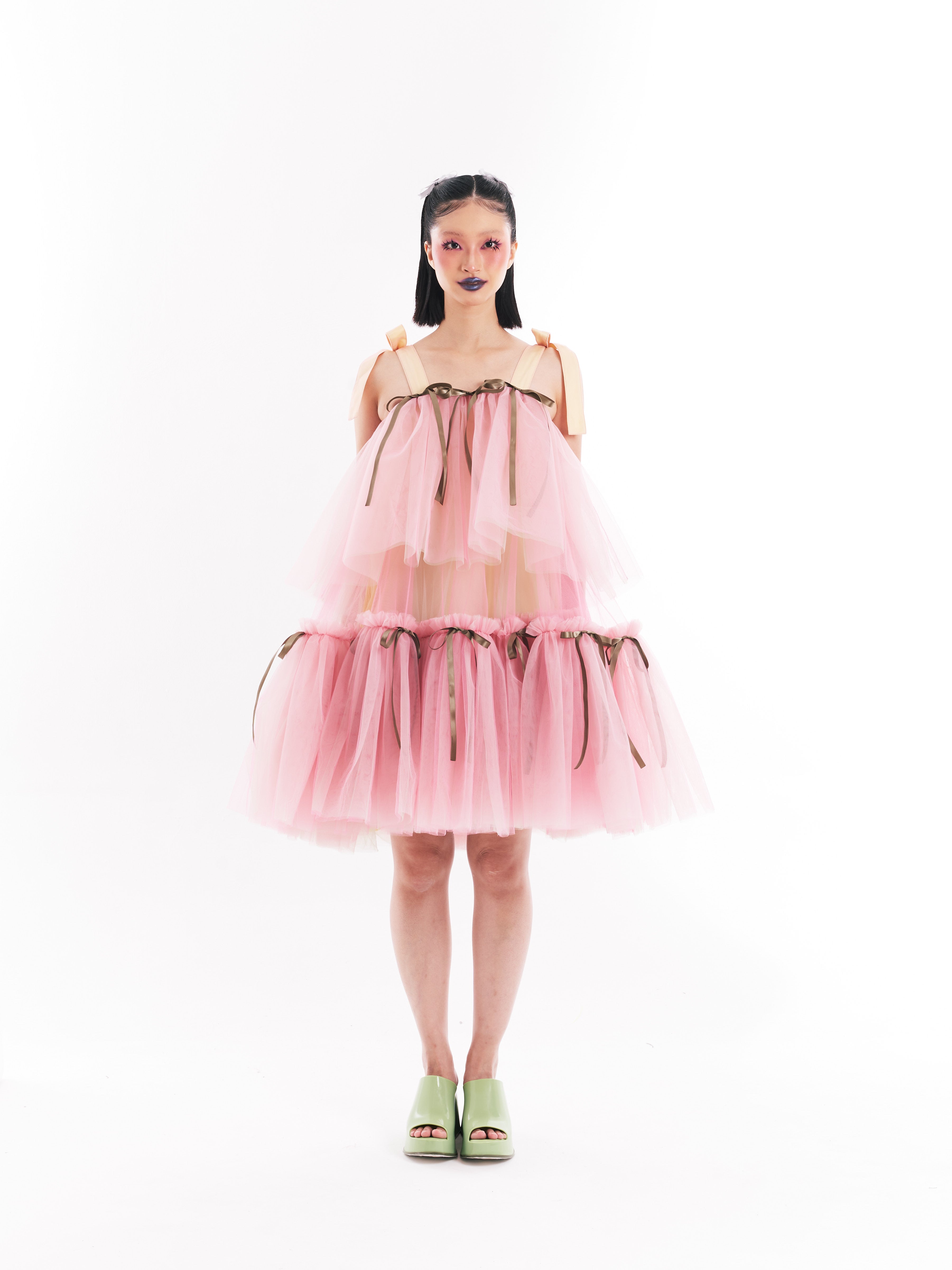 Pink Midi Tulle Dress