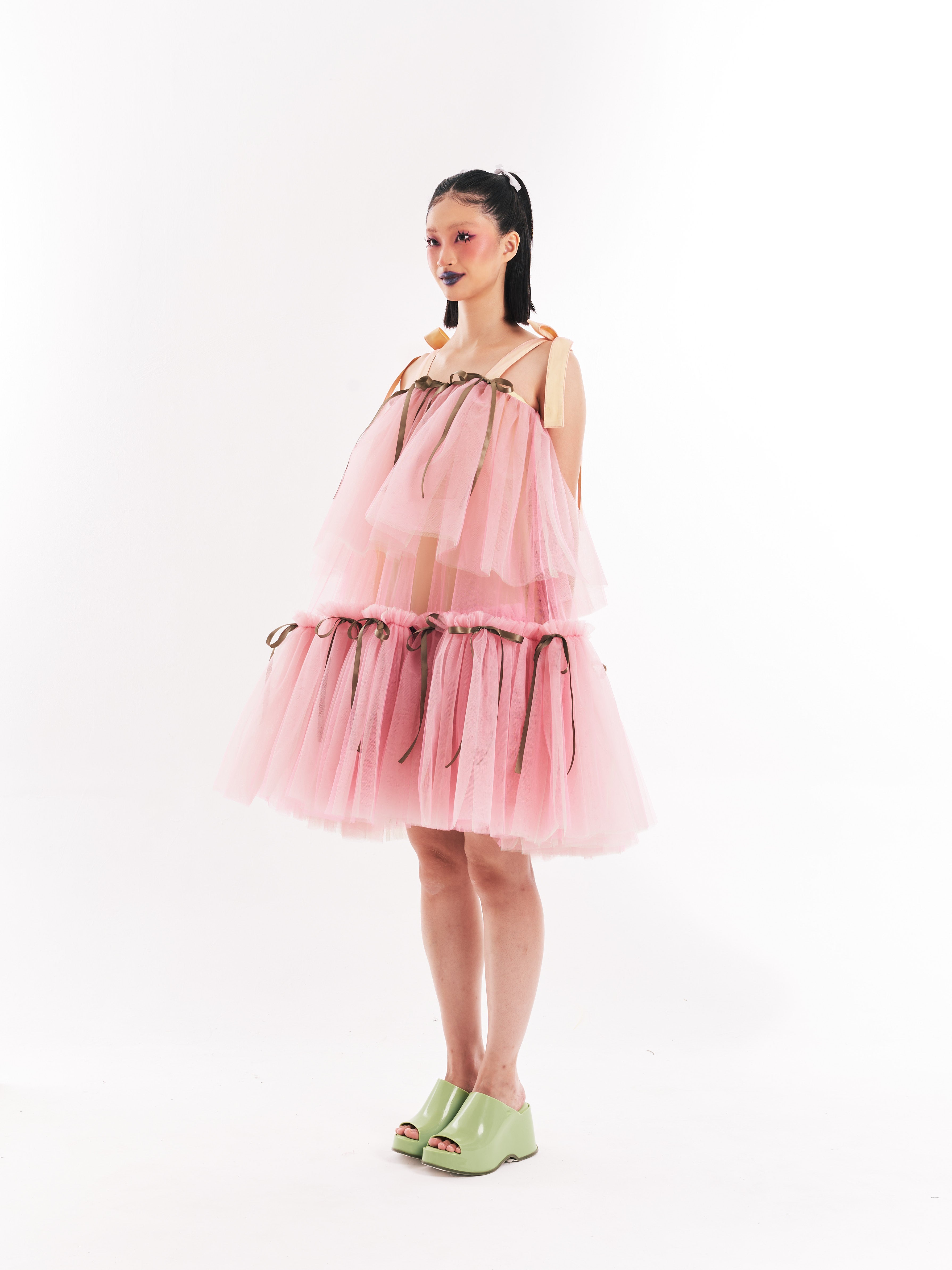 Pink Midi Tulle Dress