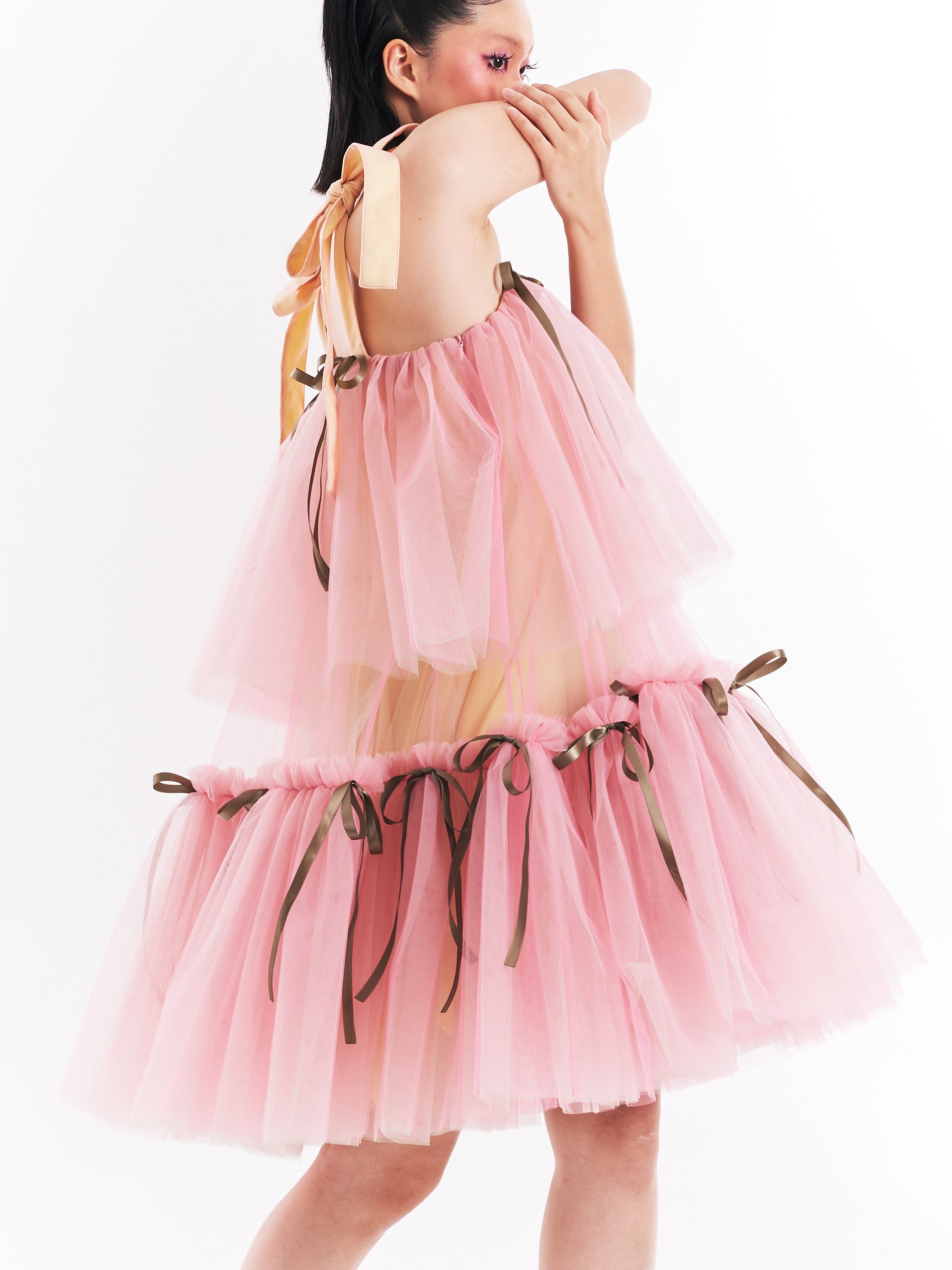 Pink Midi Tulle Dress