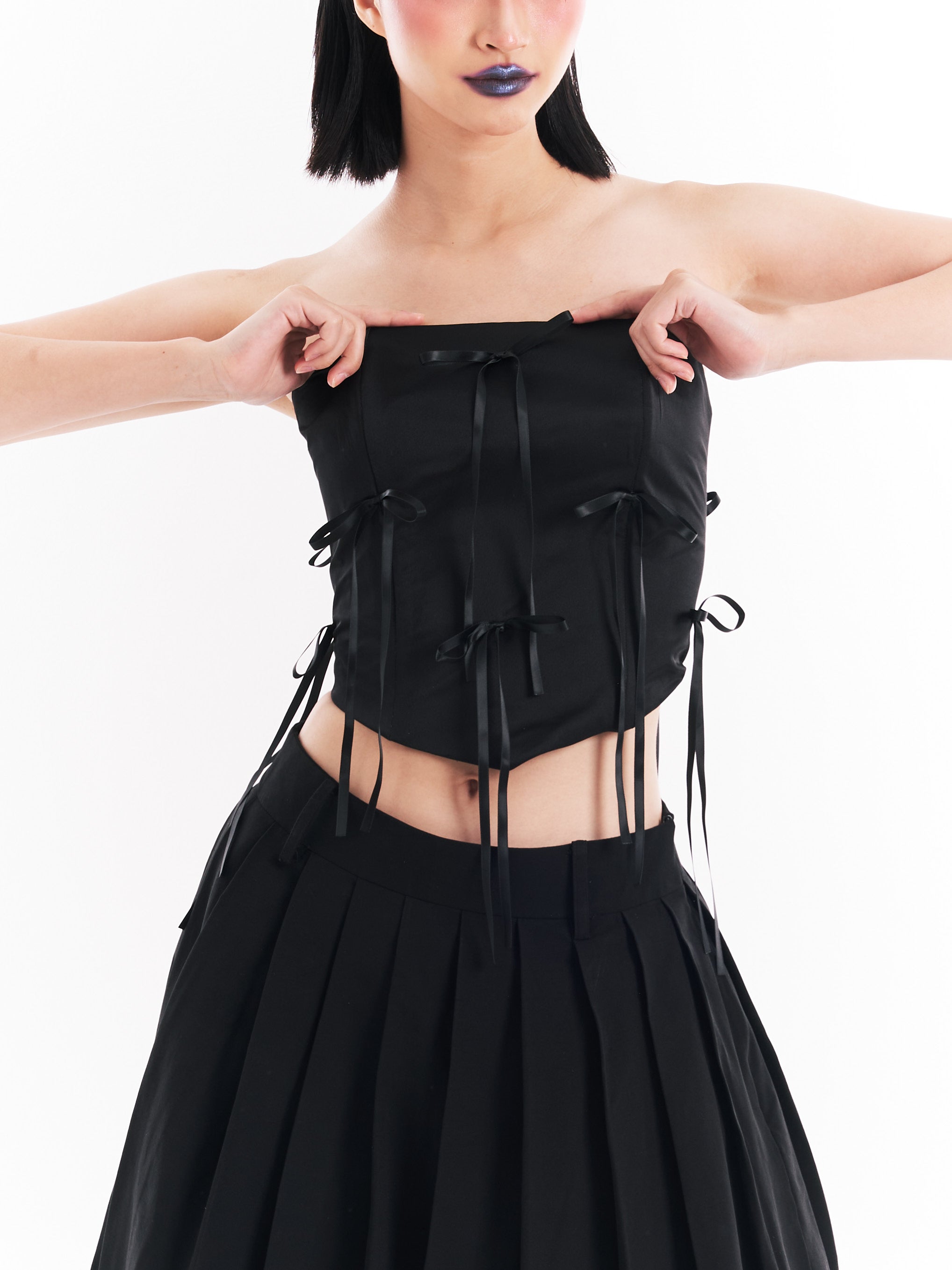 Black Corset with Cloud Skirt Set
