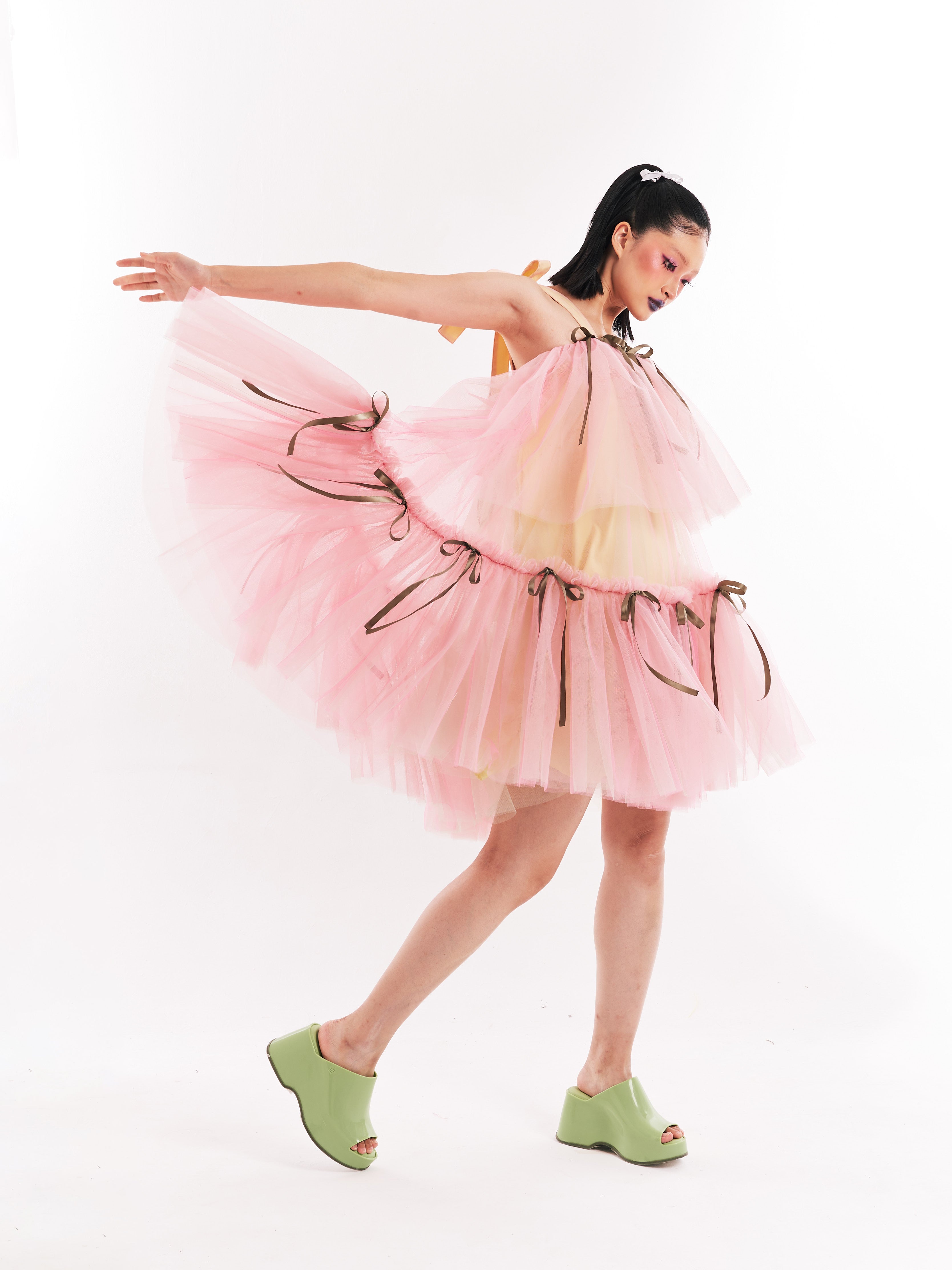 Pink Midi Tulle Dress