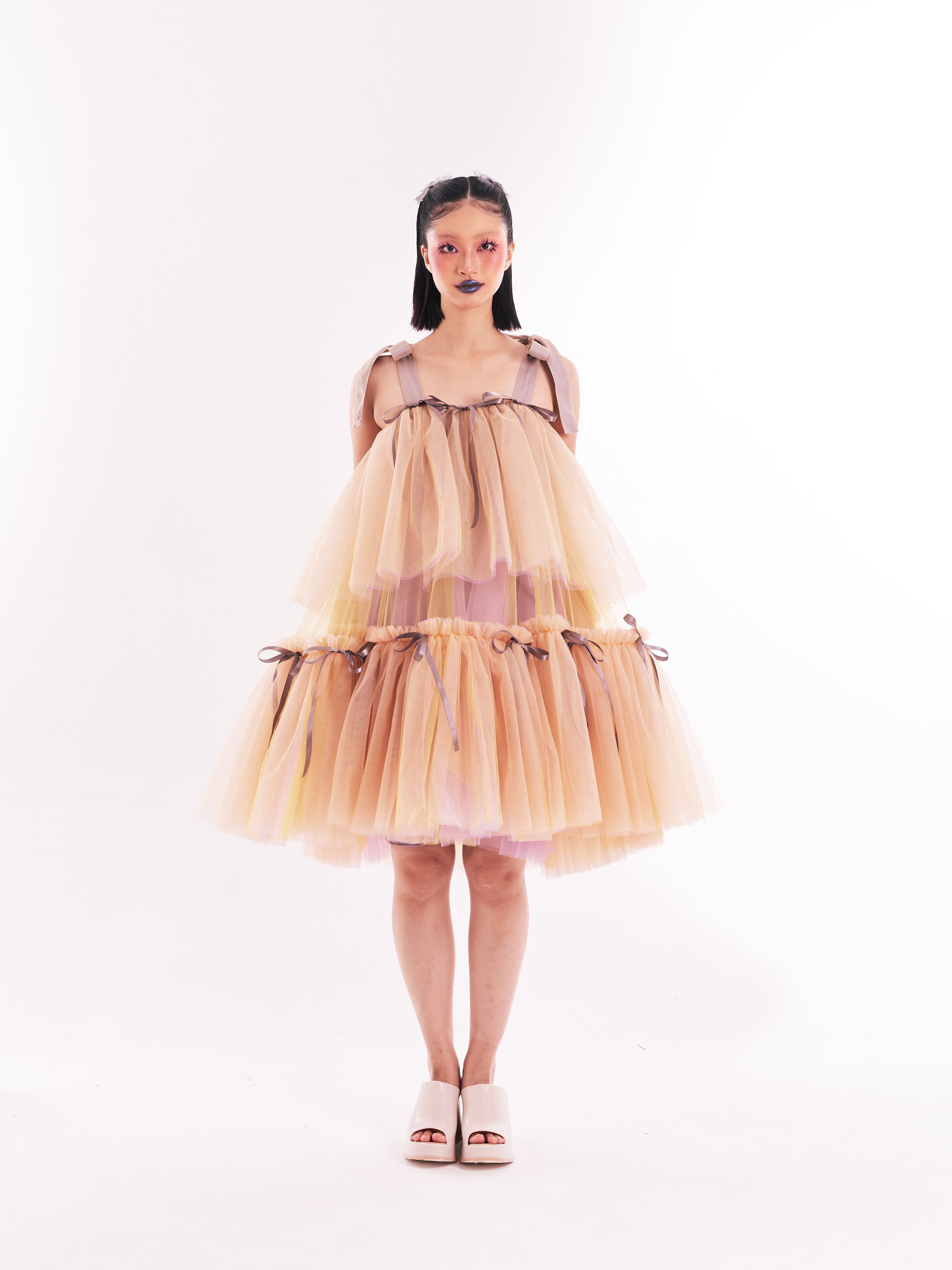 Yellow Midi Tulle Dress