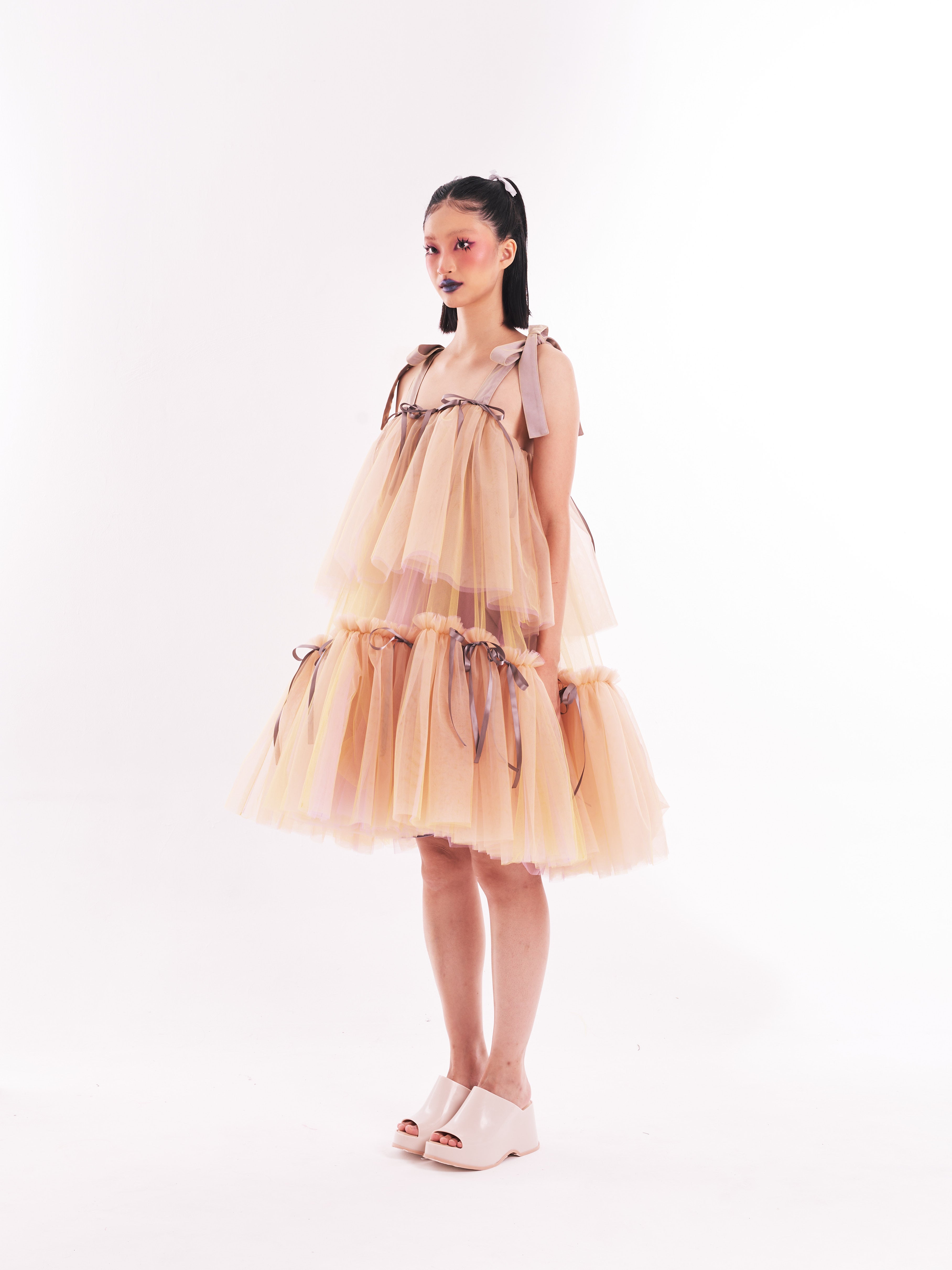 Yellow Midi Tulle Dress