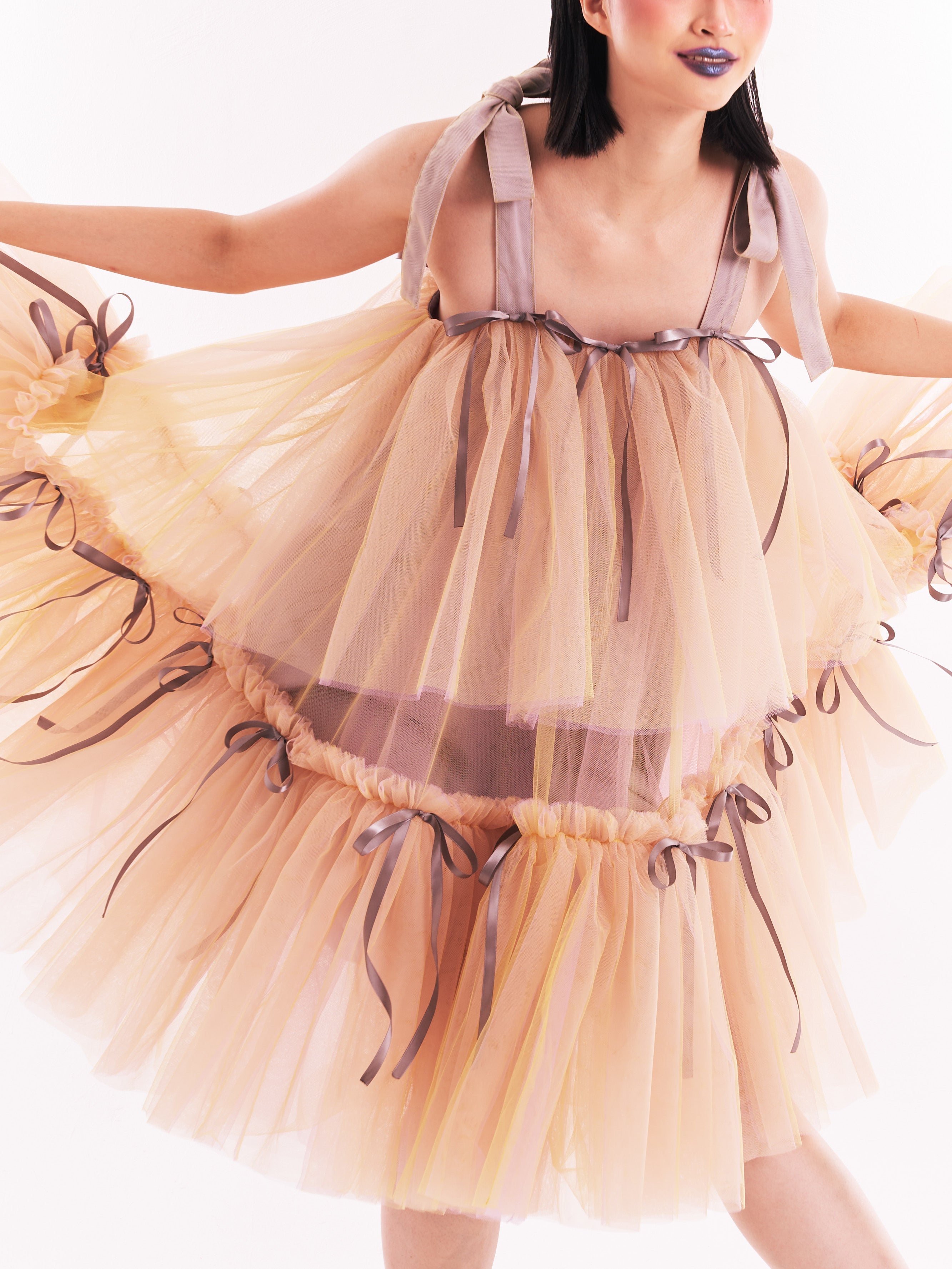 Yellow Midi Tulle Dress