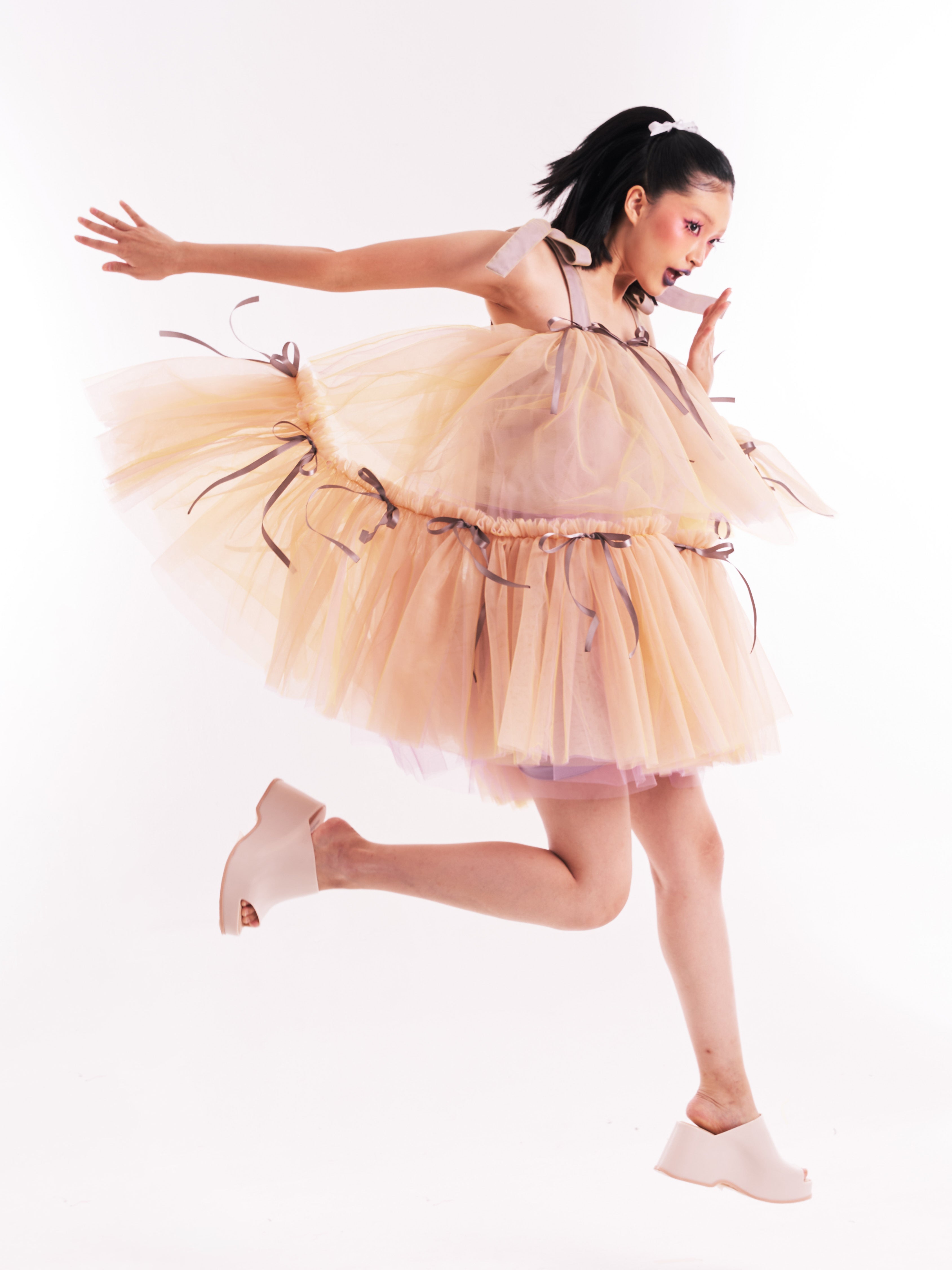 Yellow Midi Tulle Dress