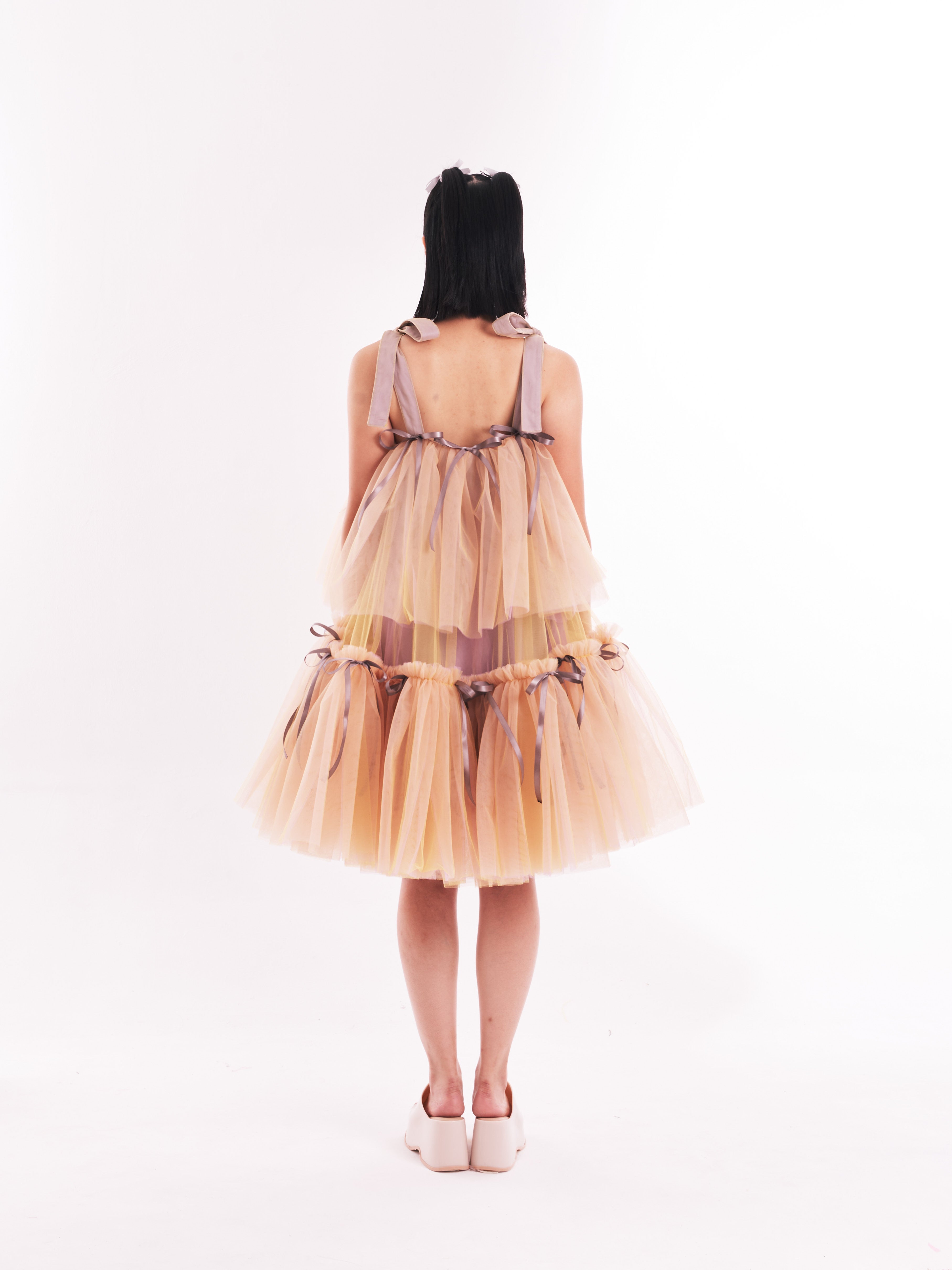 Yellow Midi Tulle Dress
