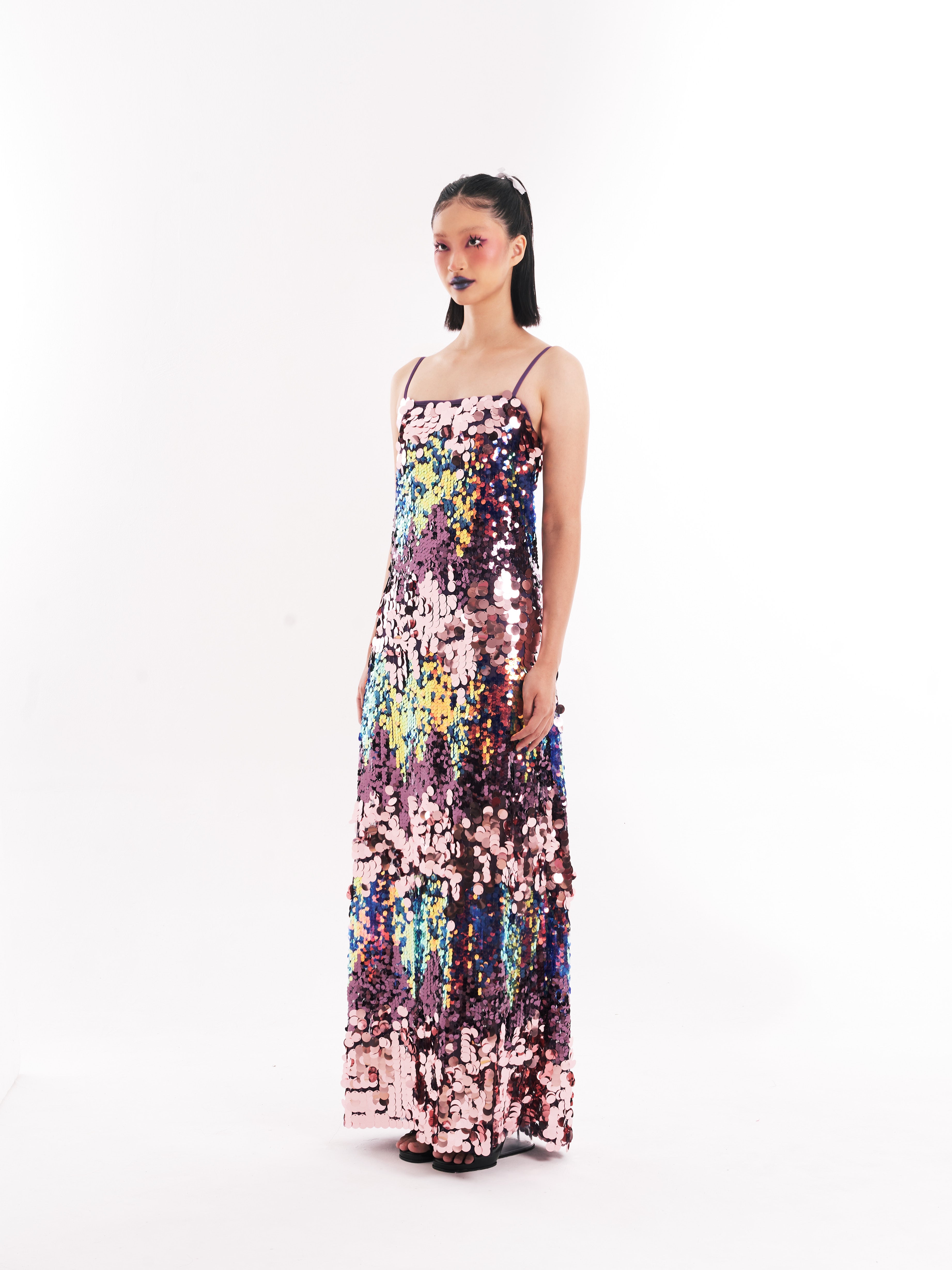 Rainbow Shiny Maxi Dress