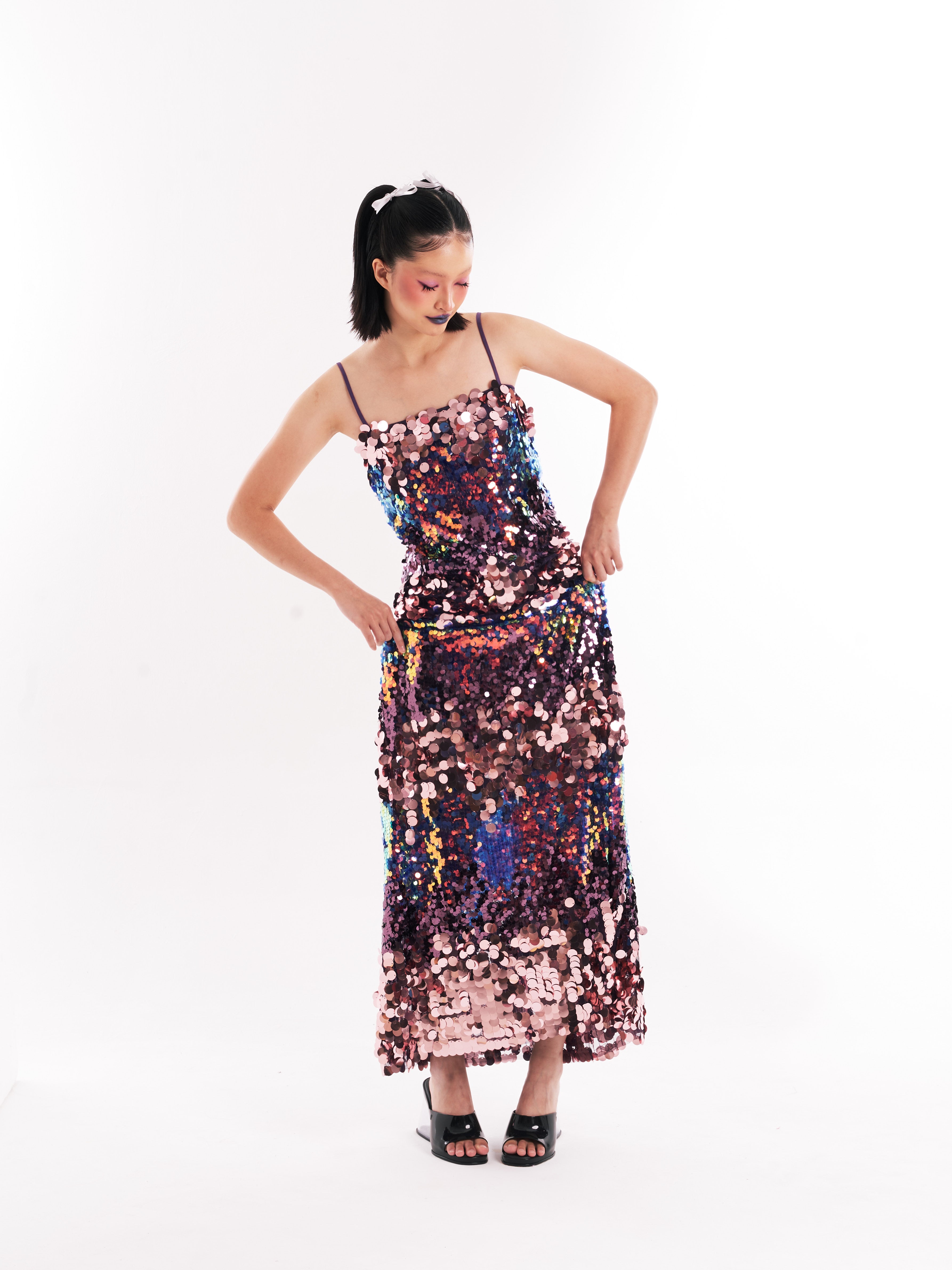 Rainbow Shiny Maxi Dress