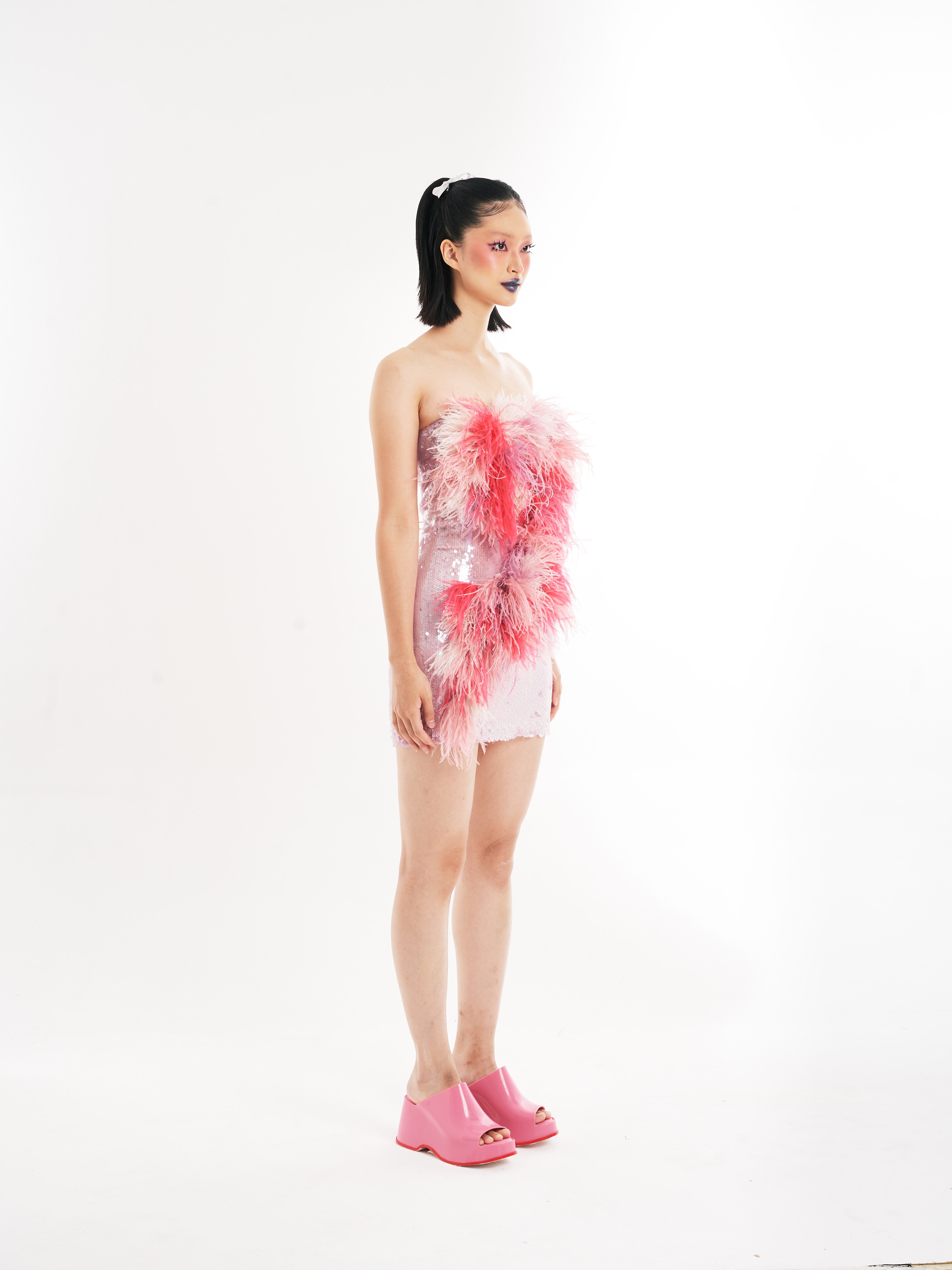 Pink Sequin Bodycon Dress