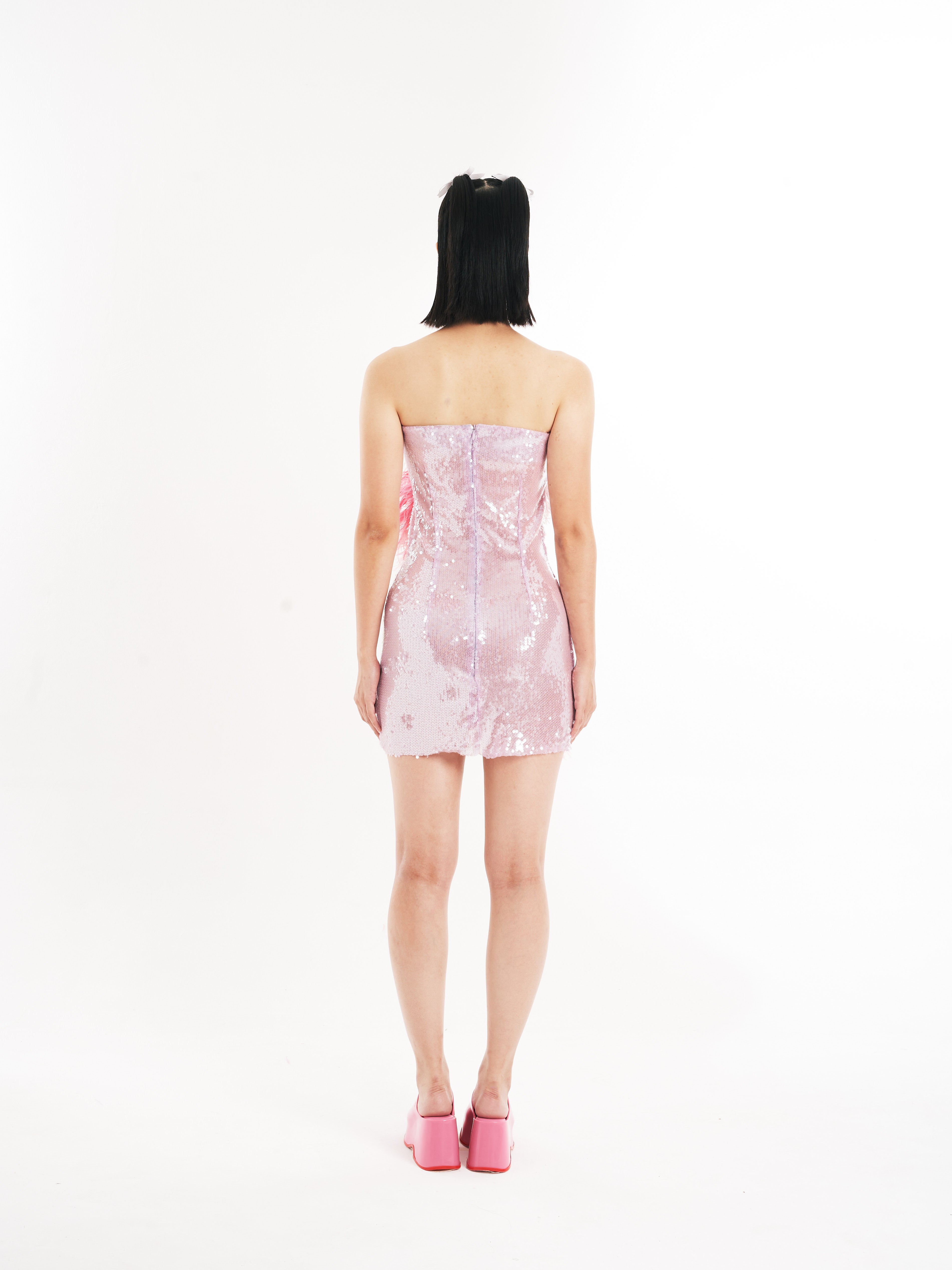 Pink Sequin Bodycon Dress