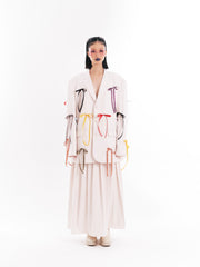 White Ribbon Suit Set