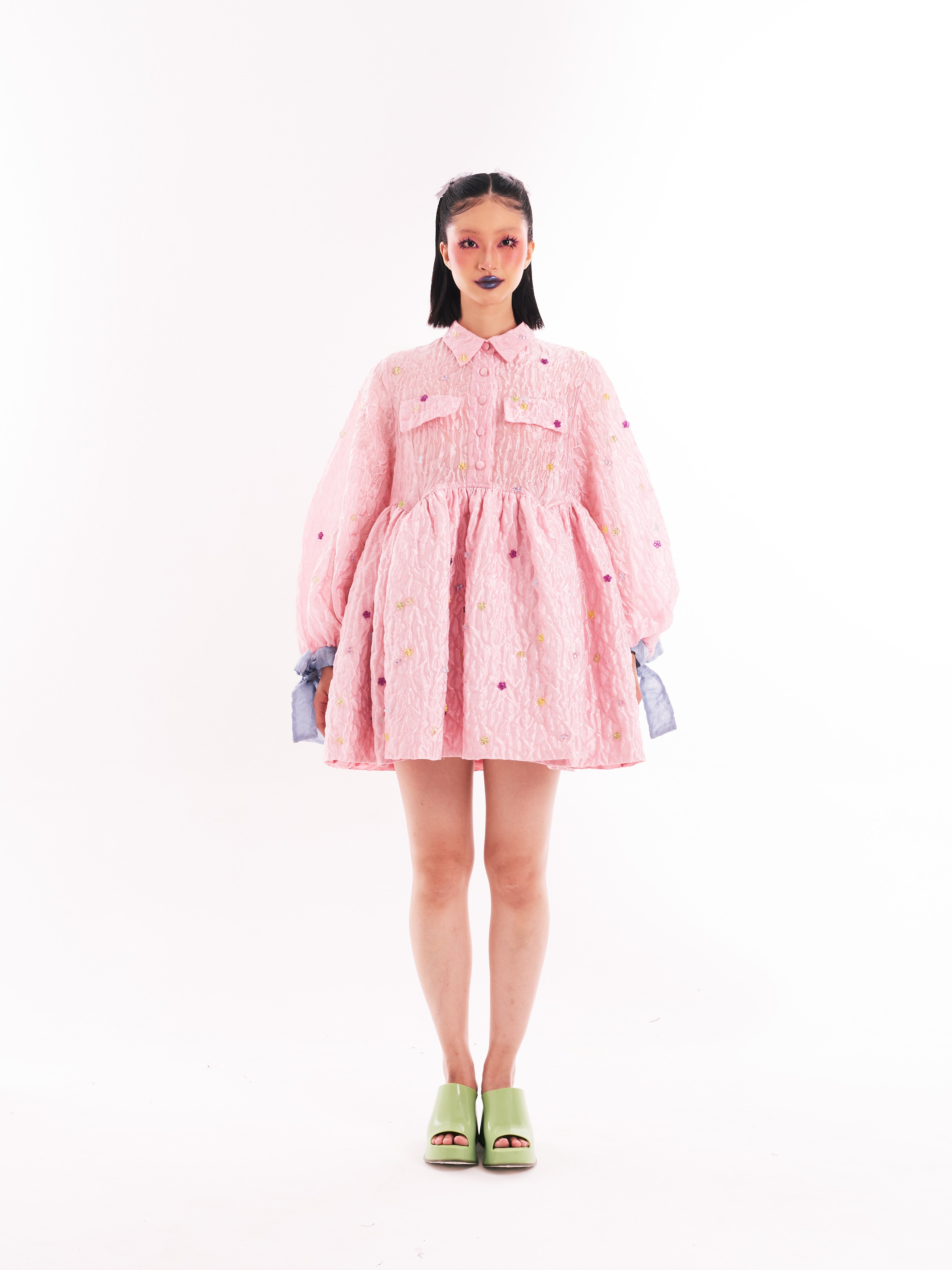Pink Quilted Babydoll Dress