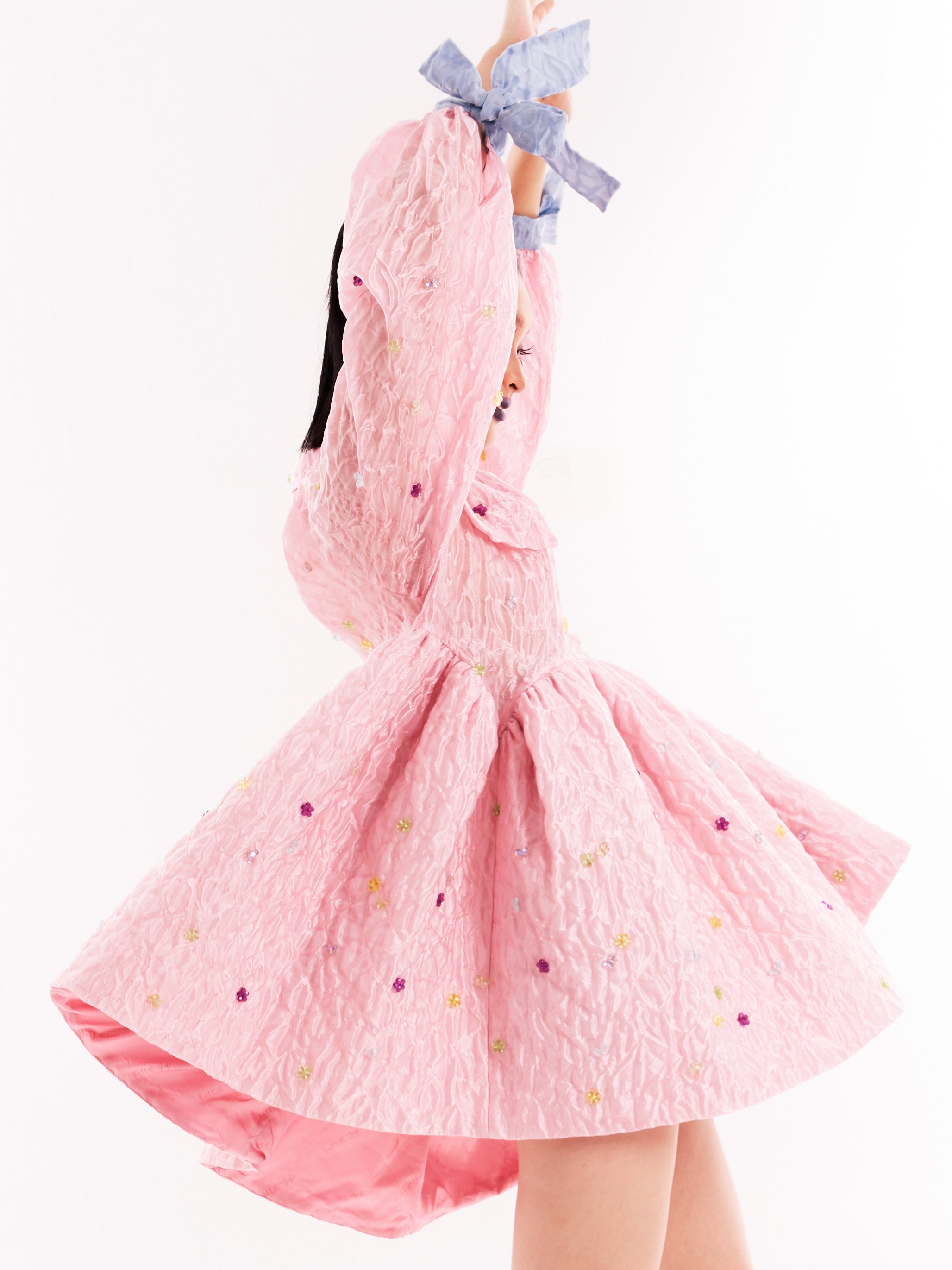Pink Quilted Babydoll Dress