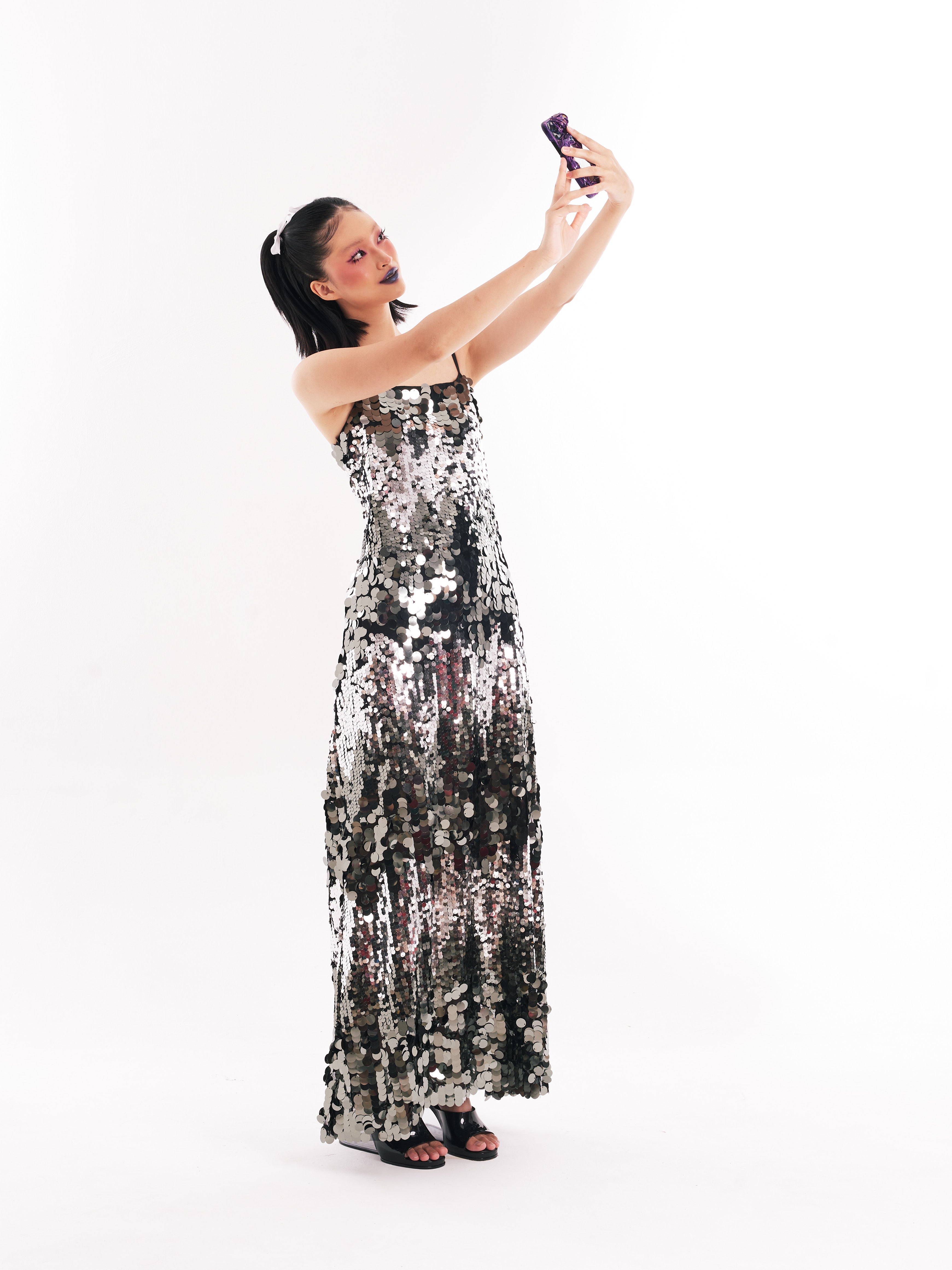 Black Sequin Maxi Dress