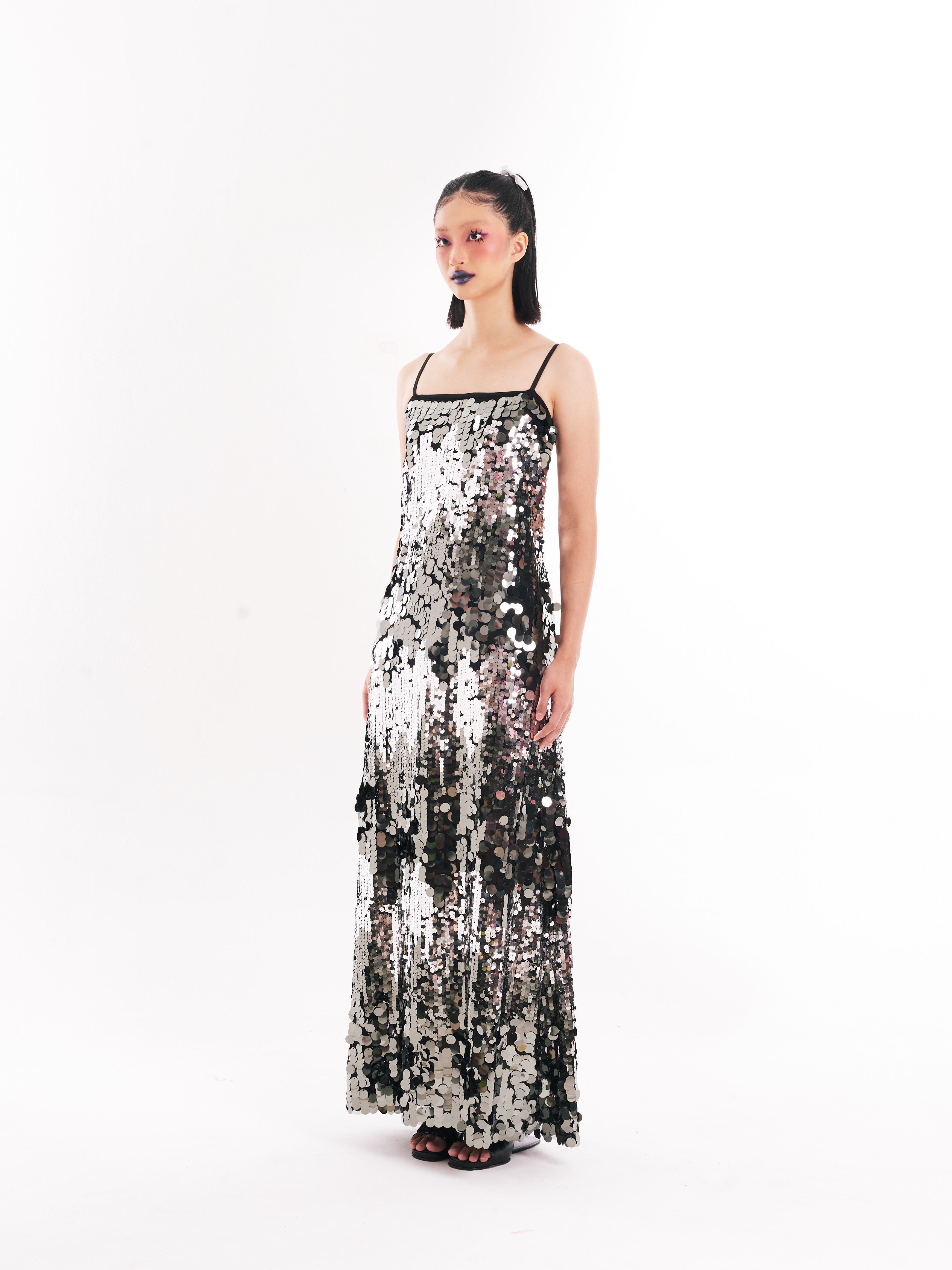 Black Sequin Maxi Dress
