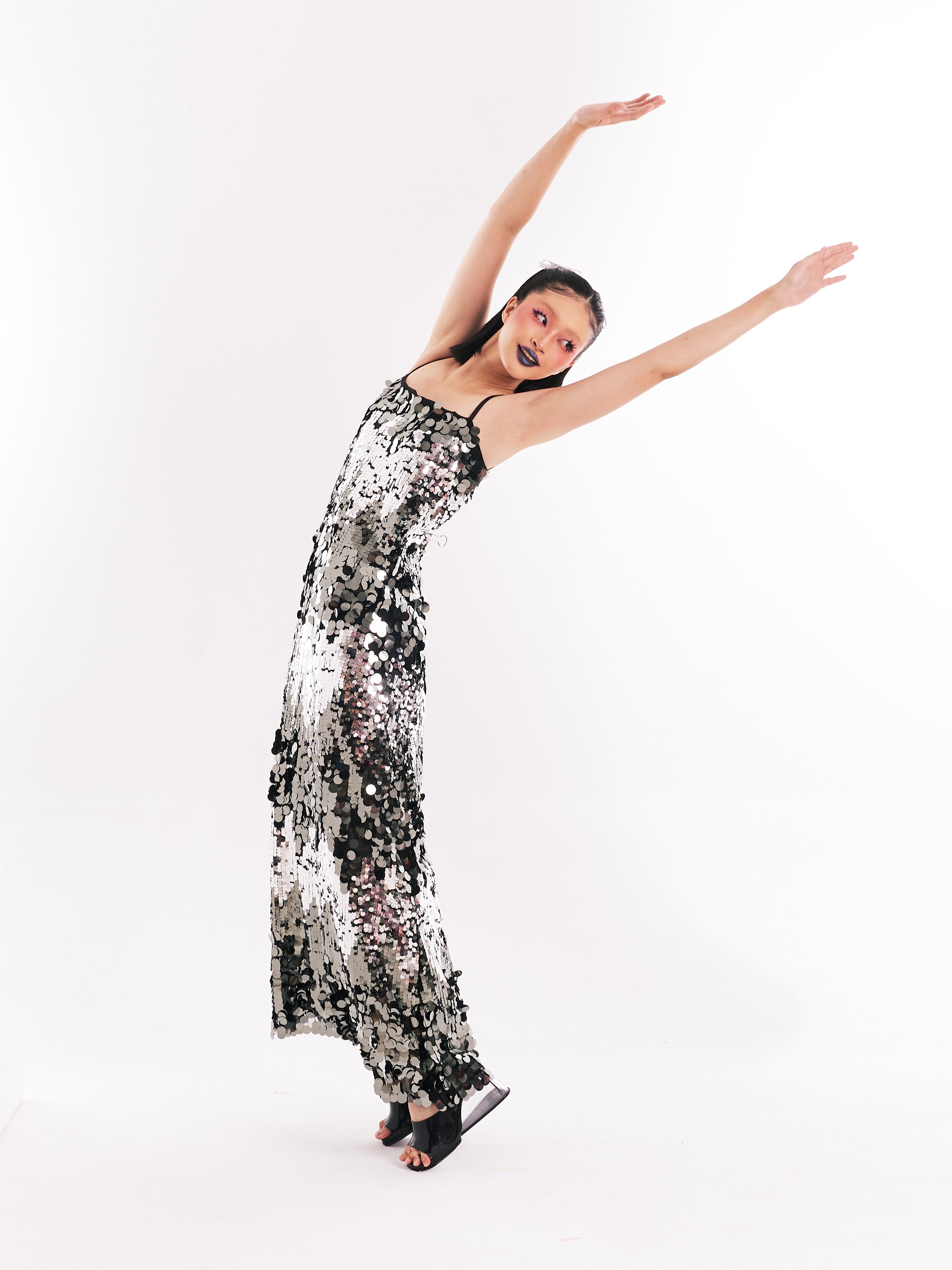 Black Sequin Maxi Dress